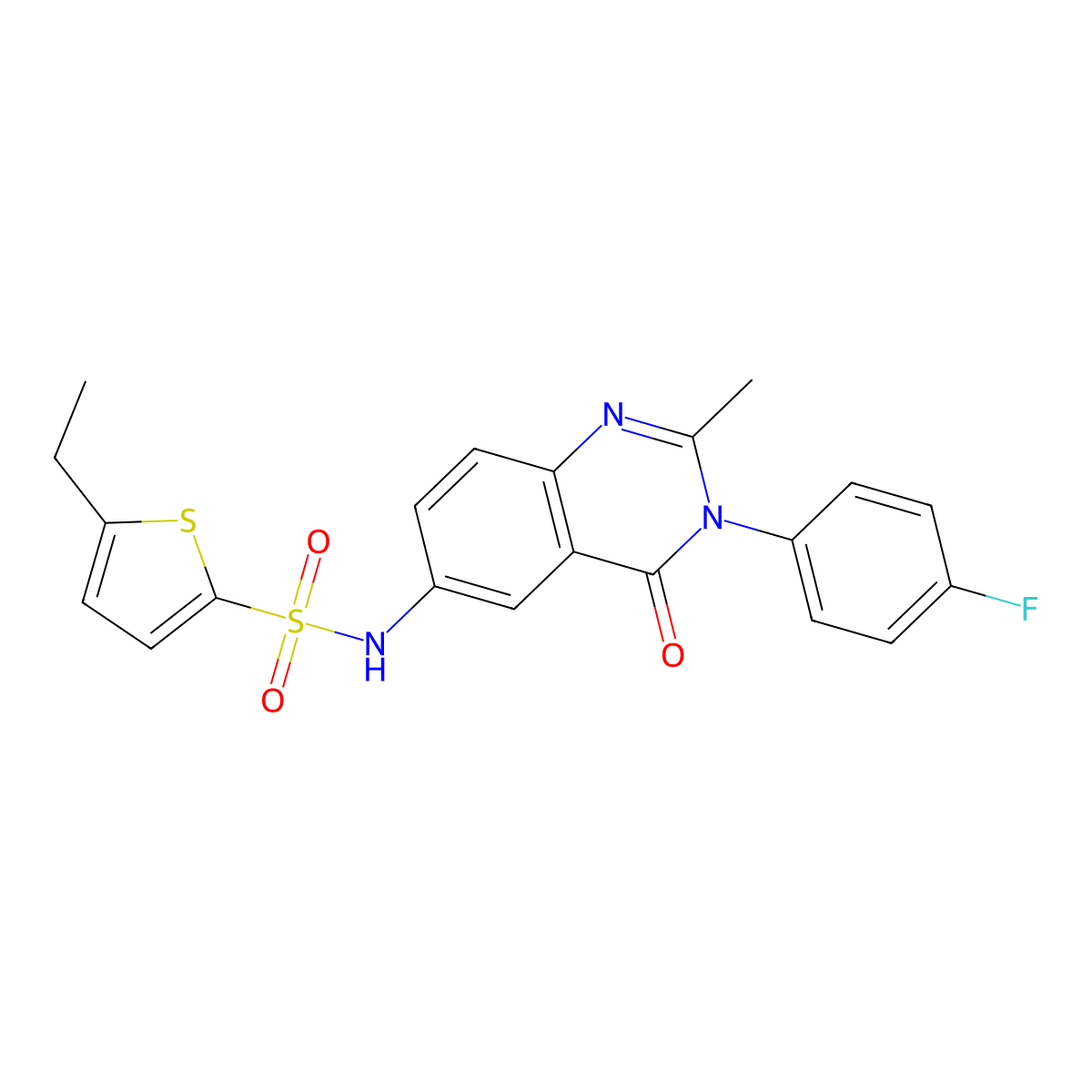 5-ethyl-N-[3-(4-fluorophenyl)-2-methyl-4-oxo-3,4-dihydroquinazolin-6-yl]thiophene-2-sulfonamide molecular structure, CAS 1105208-43-2