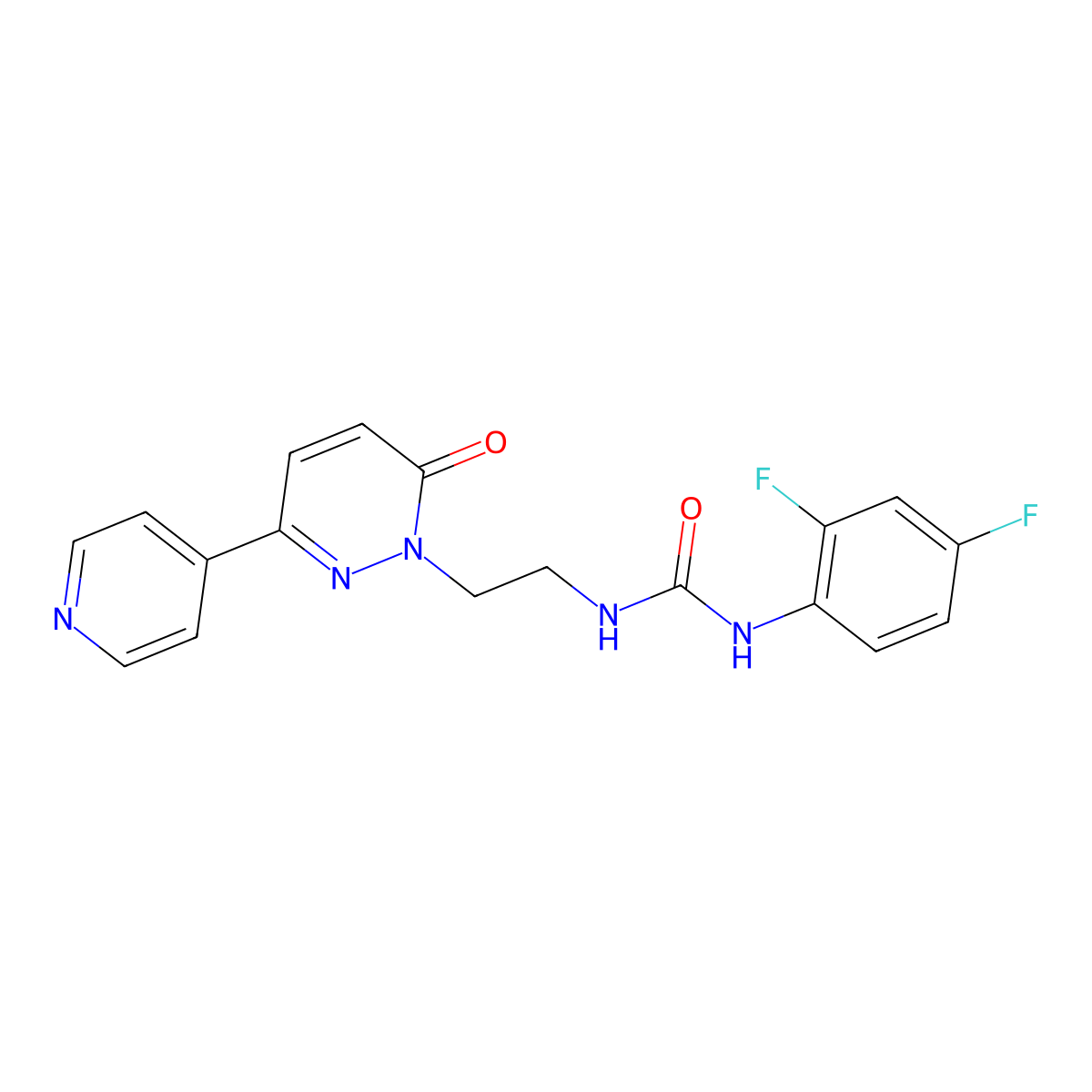 1-(2,4-difluorophenyl)-3-(2-(6-oxo-3-(pyridin-4-yl)pyridazin-1(6H)-yl)ethyl)urea molecular structure, CAS 1105208-44-3