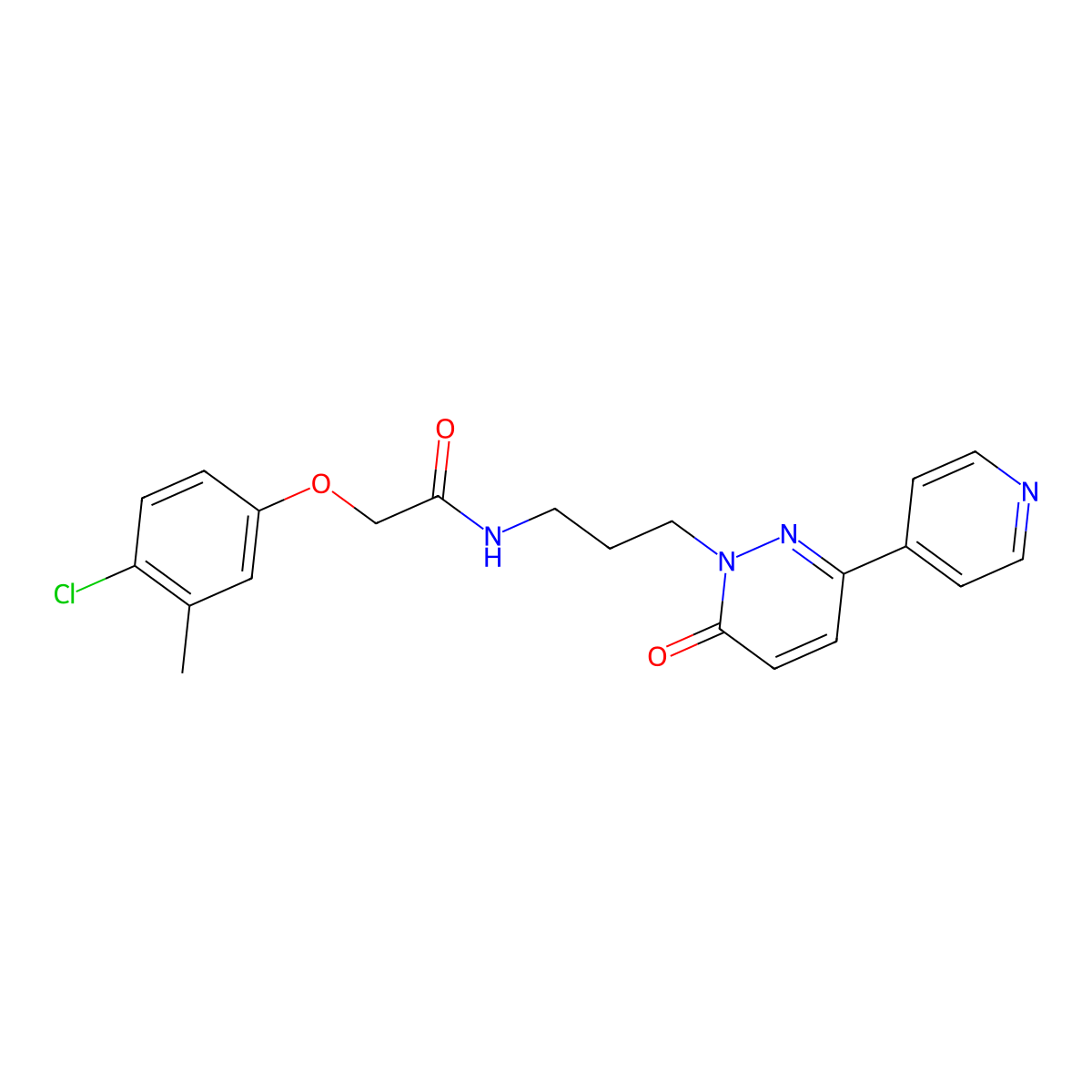 2-(4-chloro-3-methylphenoxy)-N-(3-(6-oxo-3-(pyridin-4-yl)pyridazin-1(6H)-yl)propyl)acetamide molecular structure, CAS 1105208-52-3