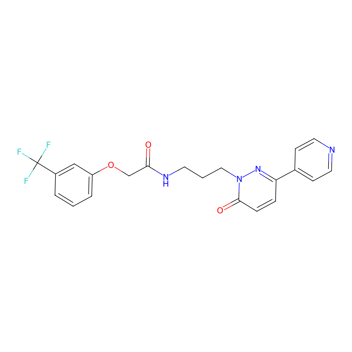 N-(3-(6-oxo-3-(pyridin-4-yl)pyridazin-1(6H)-yl)propyl)-2-(3-(trifluoromethyl)phenoxy)acetamide molecular structure, CAS 1105208-60-3