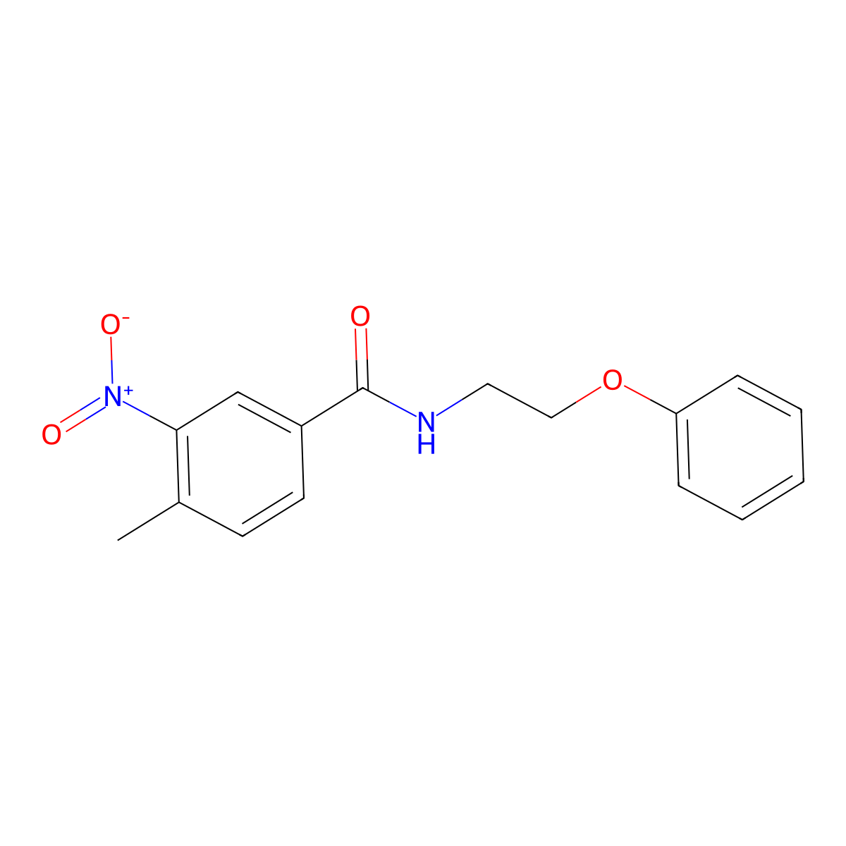 4-methyl-3-nitro-N-(2-phenoxyethyl)benzamide molecular structure, CAS 1105208-62-5