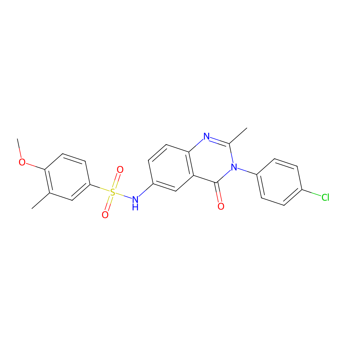 N-(3-(4-chlorophenyl)-2-methyl-4-oxo-3,4-dihydroquinazolin-6-yl)-4-methoxy-3-methylbenzenesulfonamide molecular structure, CAS 1105208-65-8