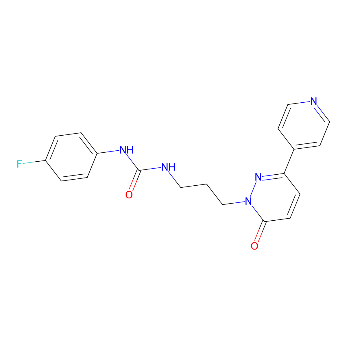 1-(4-fluorophenyl)-3-(3-(6-oxo-3-(pyridin-4-yl)pyridazin-1(6H)-yl)propyl)urea molecular structure, CAS 1105208-68-1