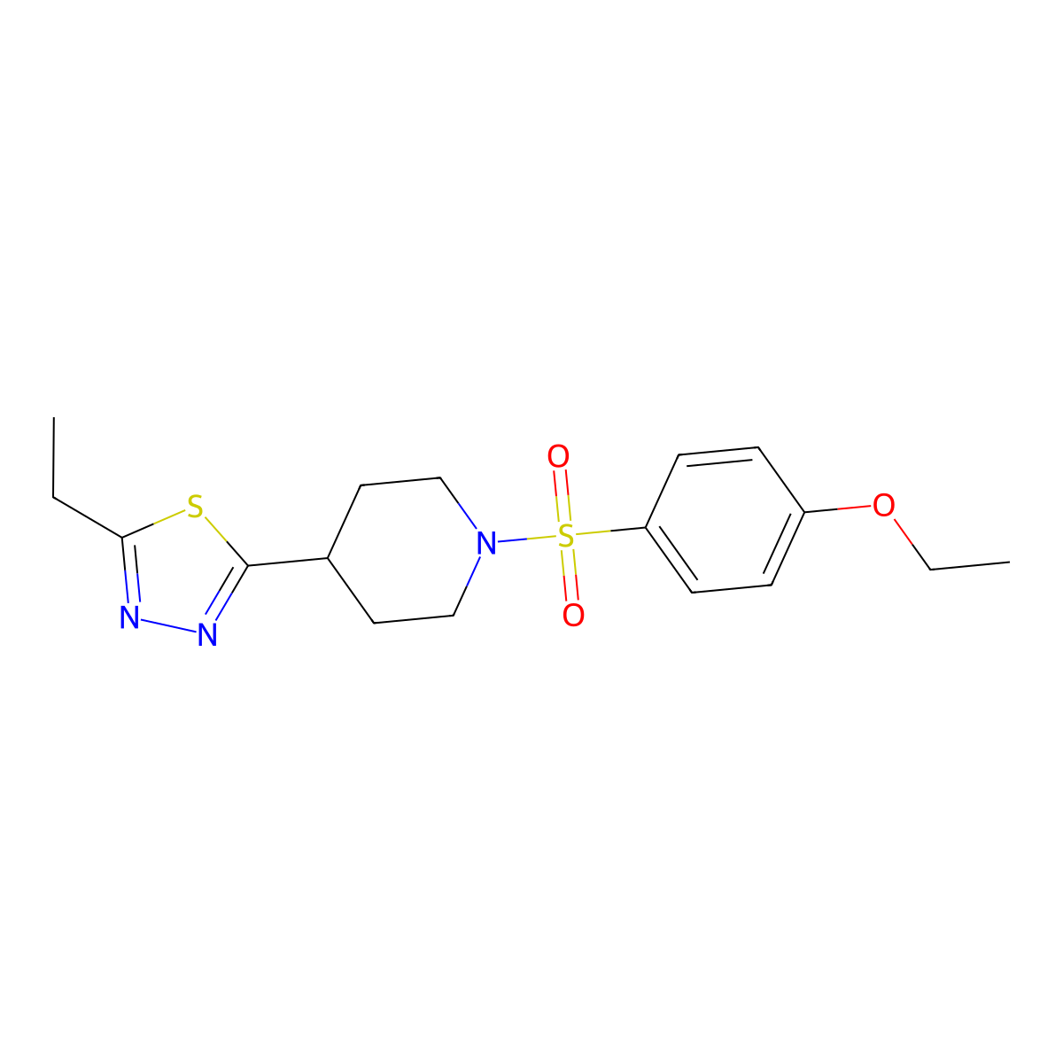 2-(1-((4-Ethoxyphenyl)sulfonyl)piperidin-4-yl)-5-ethyl-1,3,4-thiadiazole molecular structure, CAS 1105208-72-7