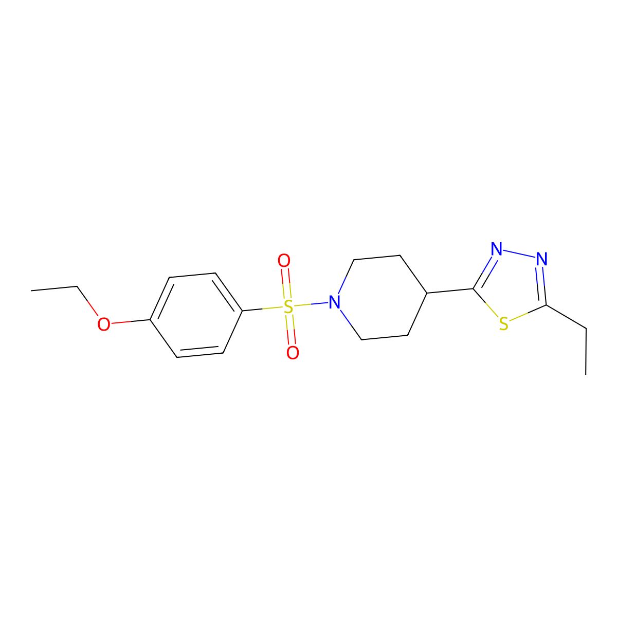2-(1-((4-Ethoxyphenyl)sulfonyl)piperidin-4-yl)-5-ethyl-1,3,4-thiadiazole molecular structure, CAS 1105208-72-7
