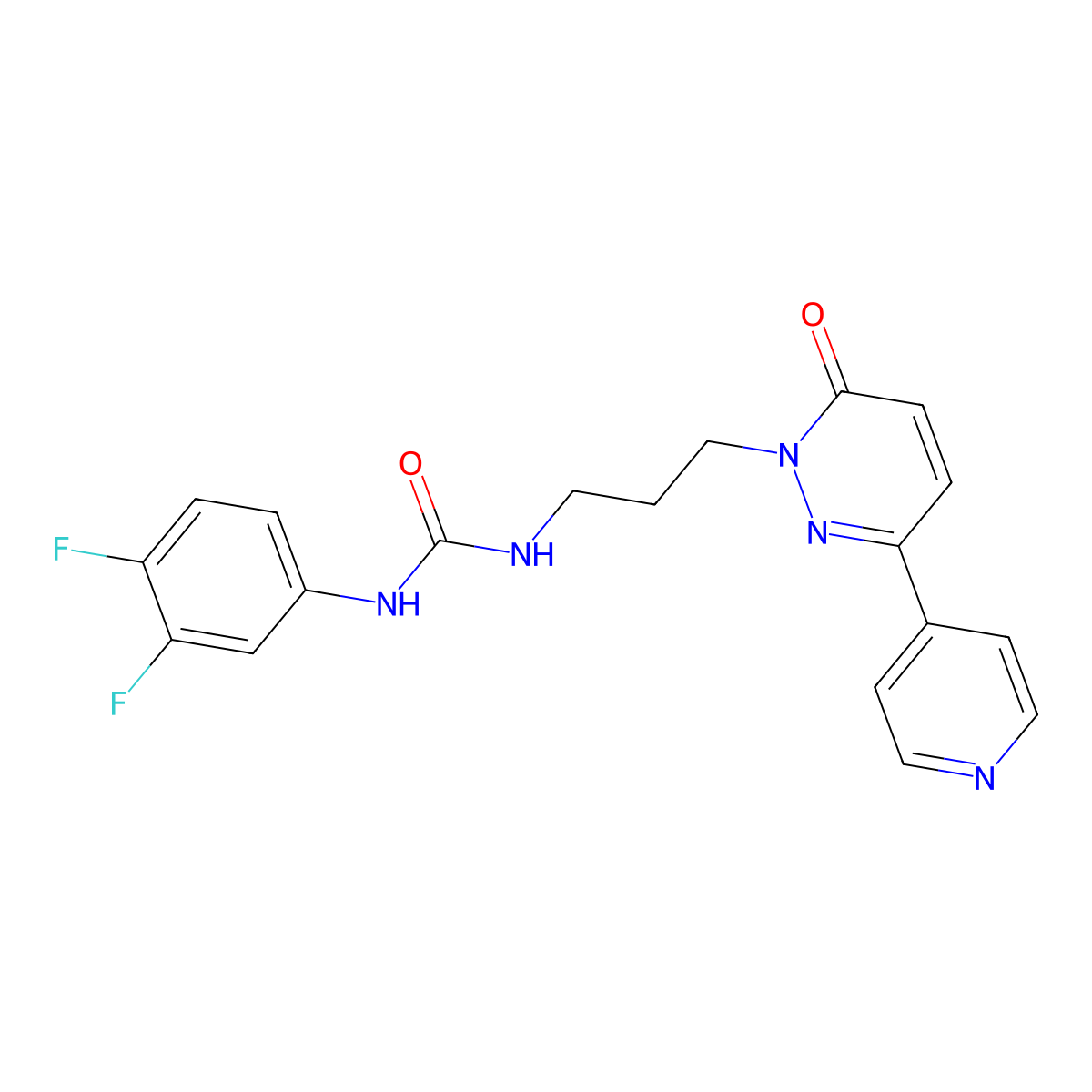 1-(3,4-difluorophenyl)-3-(3-(6-oxo-3-(pyridin-4-yl)pyridazin-1(6H)-yl)propyl)urea molecular structure, CAS 1105208-76-1