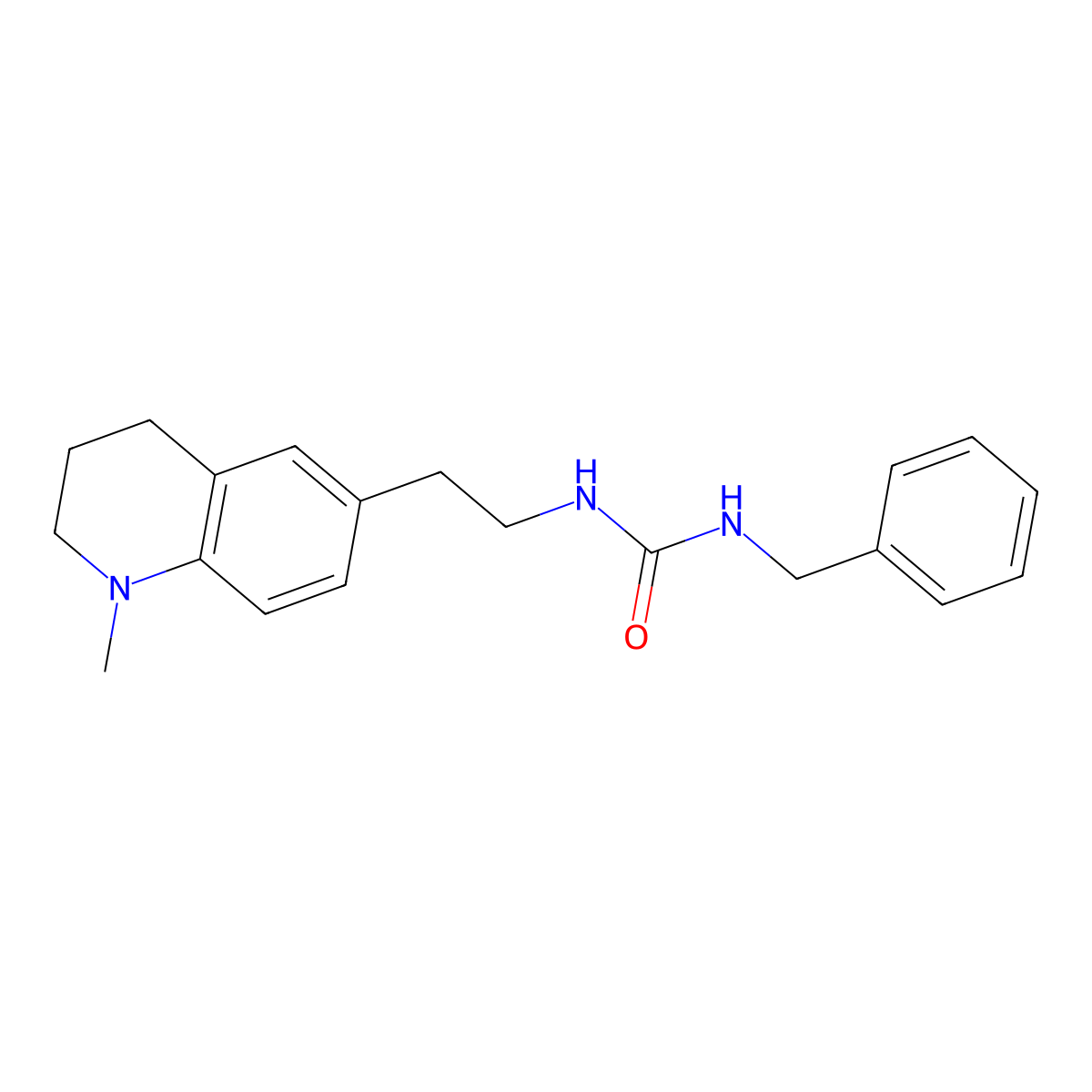 1-Benzyl-3-(2-(1-methyl-1,2,3,4-tetrahydroquinolin-6-yl)ethyl)urea molecular structure, CAS 1105208-81-8
