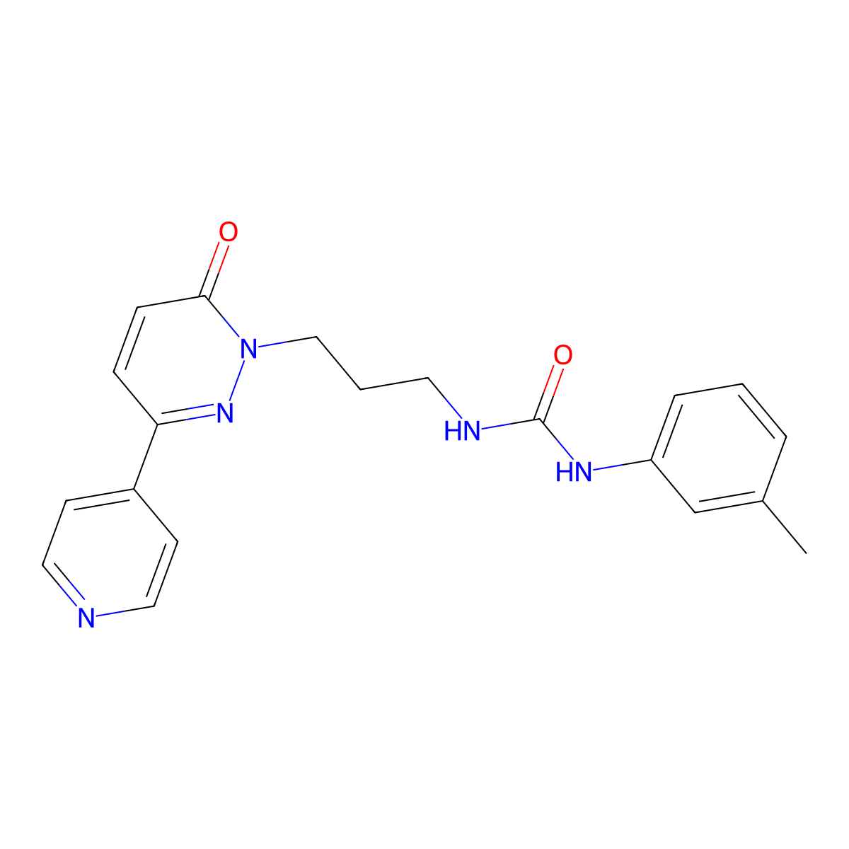 1-(3-(6-oxo-3-(pyridin-4-yl)pyridazin-1(6H)-yl)propyl)-3-(m-tolyl)urea molecular structure, CAS 1105208-84-1