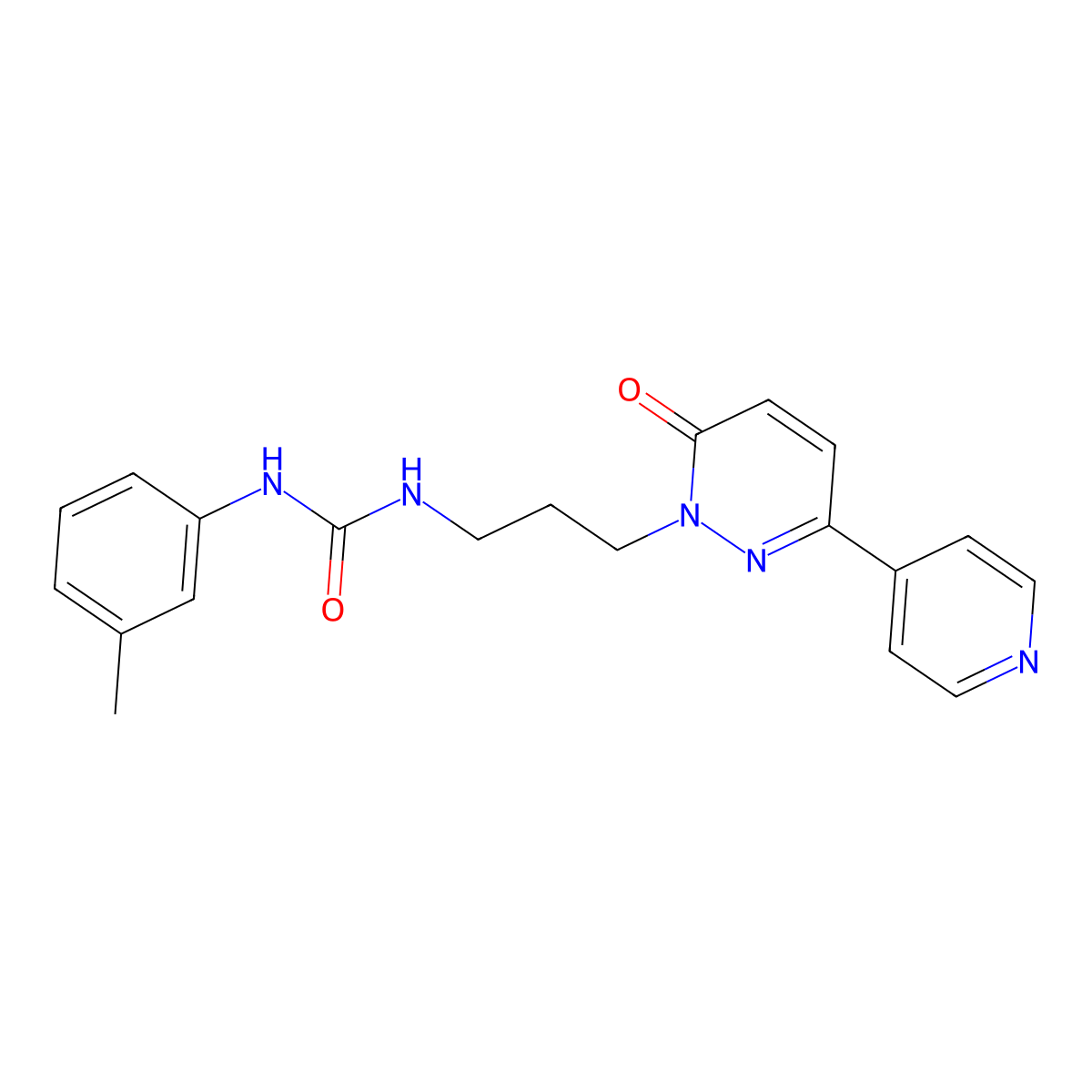 1-(3-(6-oxo-3-(pyridin-4-yl)pyridazin-1(6H)-yl)propyl)-3-(m-tolyl)urea molecular structure, CAS 1105208-84-1