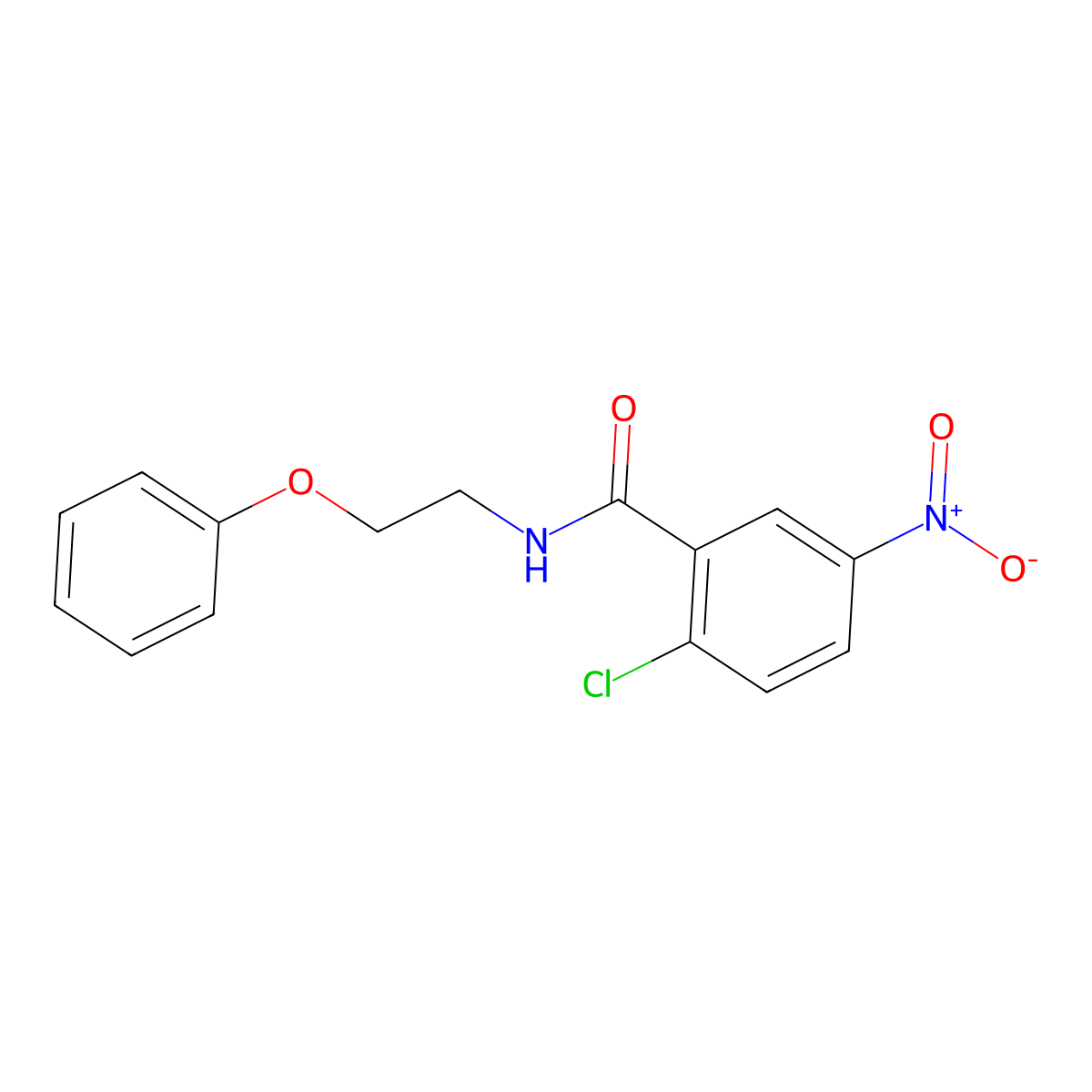 2-chloro-5-nitro-N-(2-phenoxyethyl)benzamide molecular structure, CAS 1105208-86-3