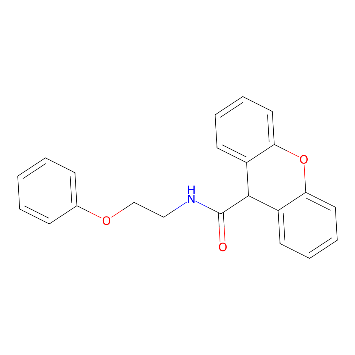 N-(2-phenoxyethyl)-9H-xanthene-9-carboxamide molecular structure, CAS 1105208-93-2