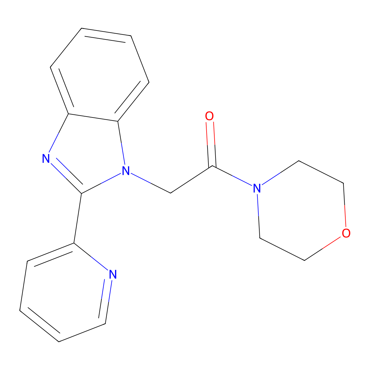 1-morpholino-2-(2-(pyridin-2-yl)-1H-benzo[d]imidazol-1-yl)ethanone molecular structure, CAS 1105209-06-0