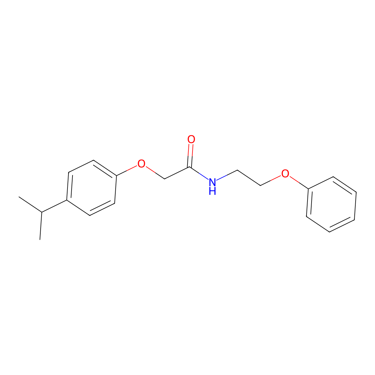 2-(4-isopropylphenoxy)-N-(2-phenoxyethyl)acetamide molecular structure, CAS 1105209-17-3