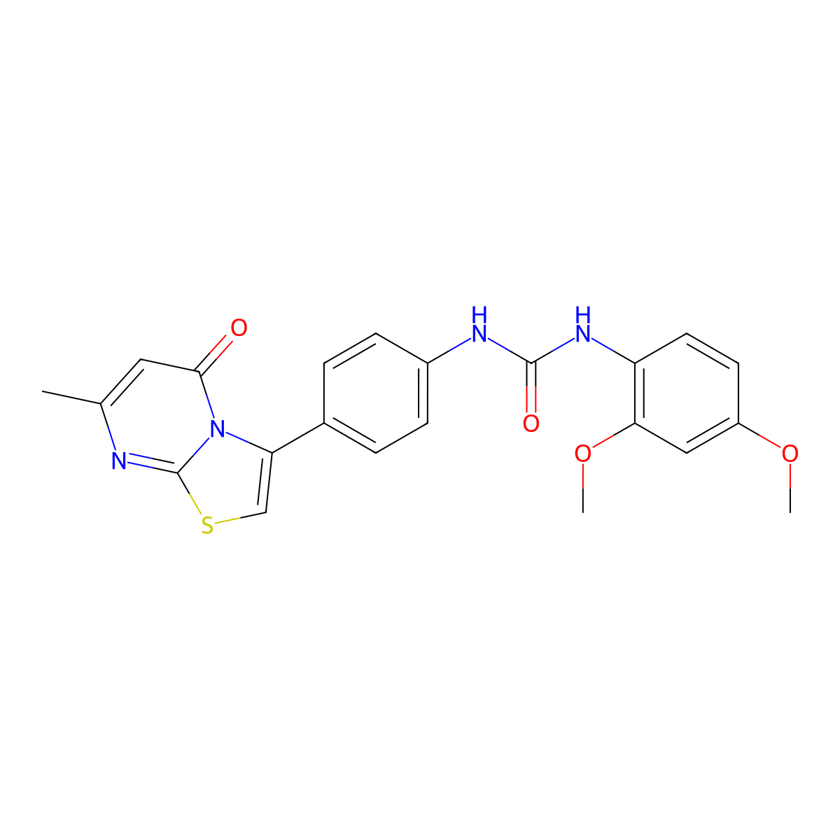 1-(2,4-dimethoxyphenyl)-3-(4-(7-methyl-5-oxo-5H-thiazolo[3,2-a]pyrimidin-3-yl)phenyl)urea molecular structure, CAS 1105209-30-0