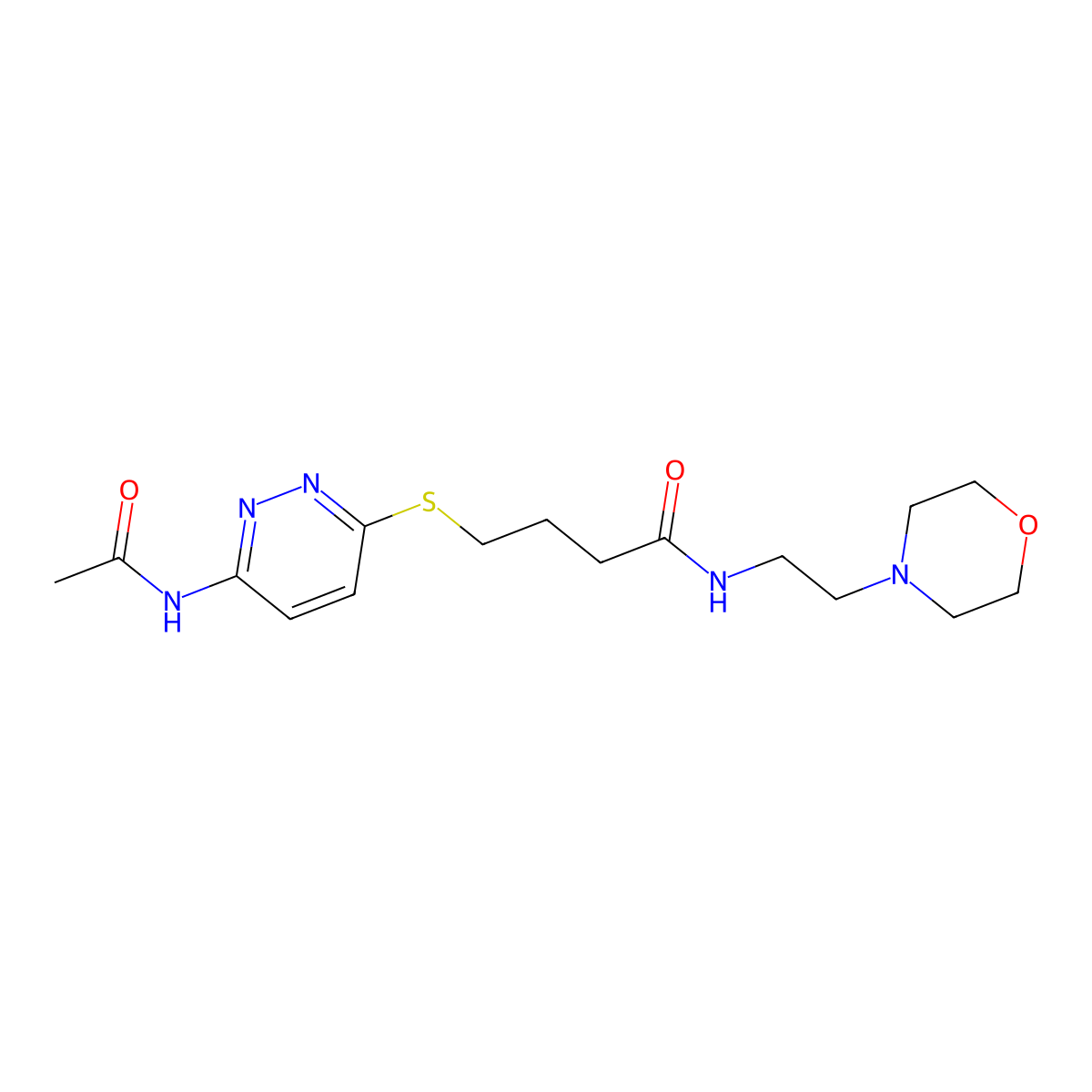 4-((6-acetamidopyridazin-3-yl)thio)-N-(2-morpholinoethyl)butanamide molecular structure, CAS 1105209-46-8