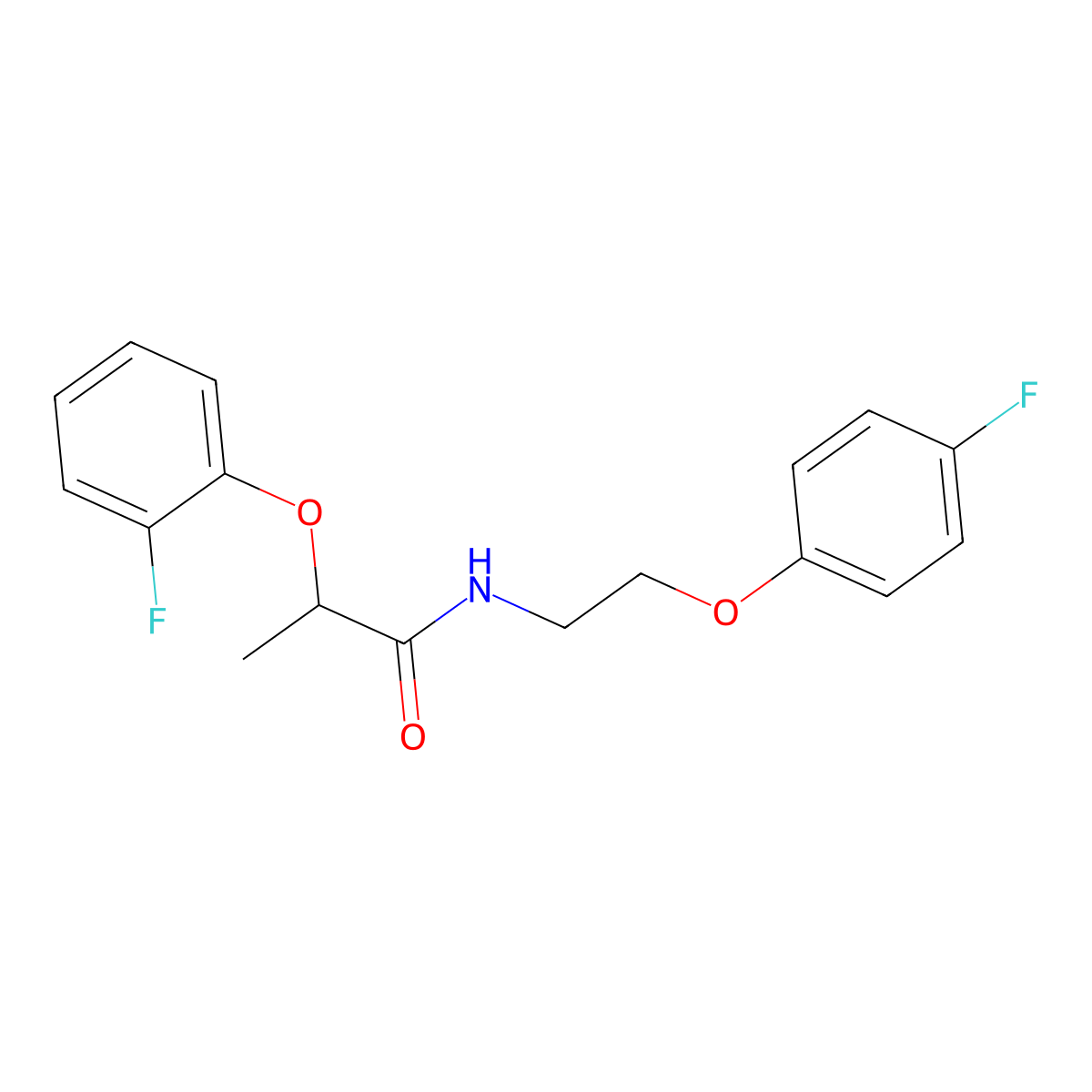 2-(2-fluorophenoxy)-N-(2-(4-fluorophenoxy)ethyl)propanamide molecular structure, CAS 1105209-47-9