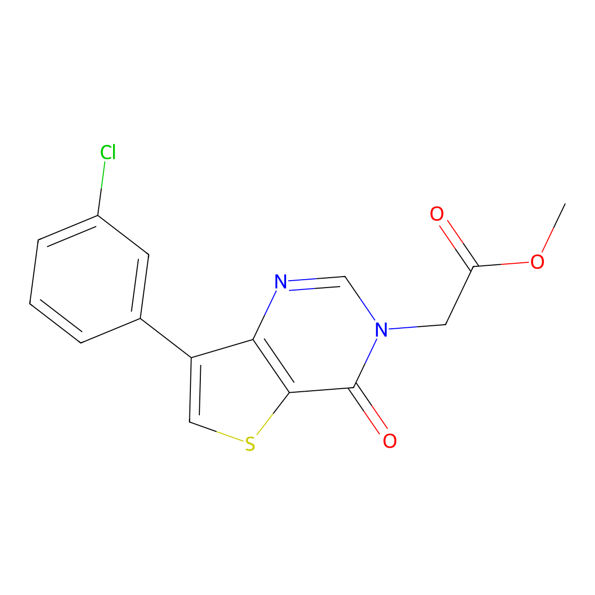 methyl [7-(3-chlorophenyl)-4-oxothieno[3,2-d]pyrimidin-3(4H)-yl]acetate molecular structure, CAS 1105209-52-6