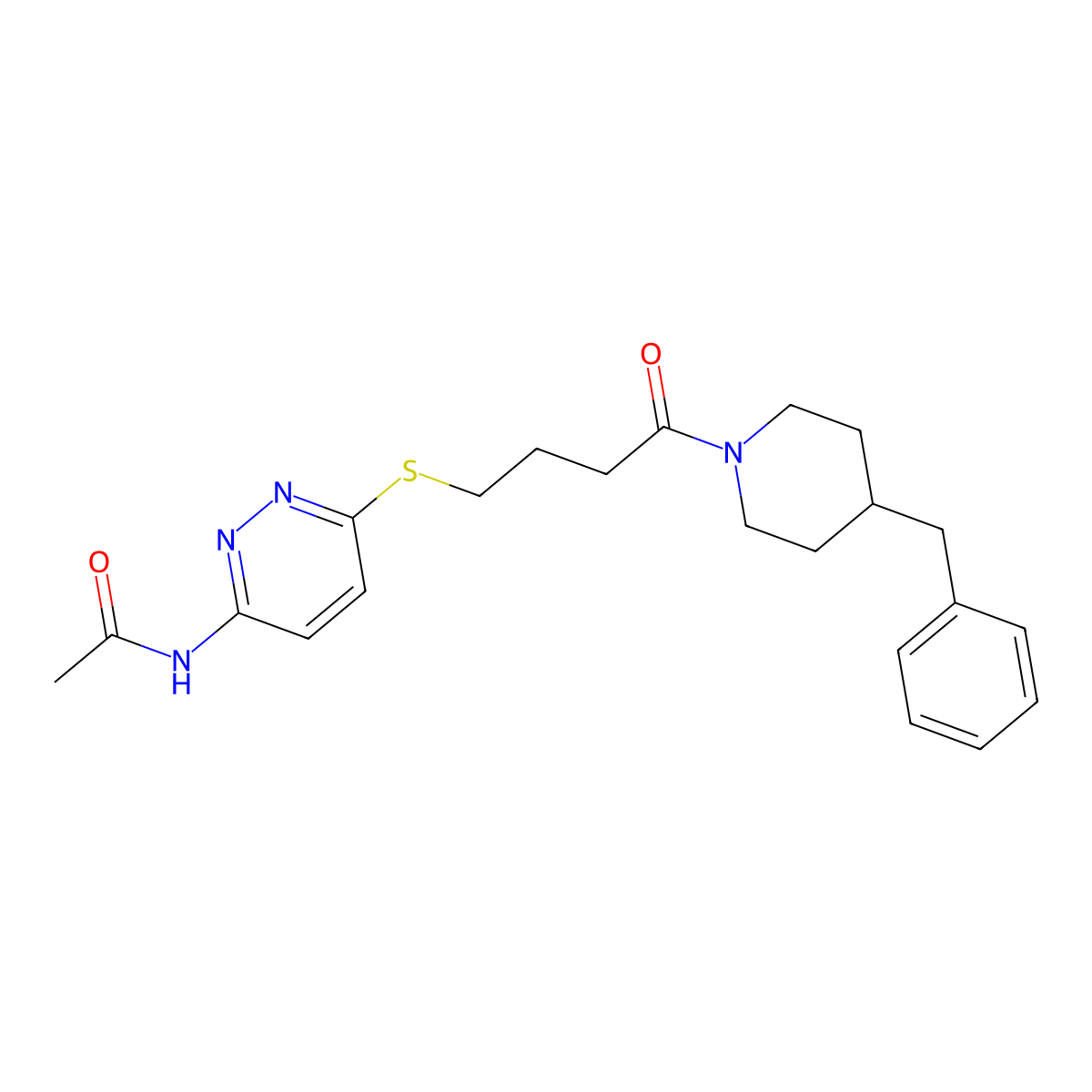 N-(6-((4-(4-benzylpiperidin-1-yl)-4-oxobutyl)thio)pyridazin-3-yl)acetamide molecular structure, CAS 1105209-54-8