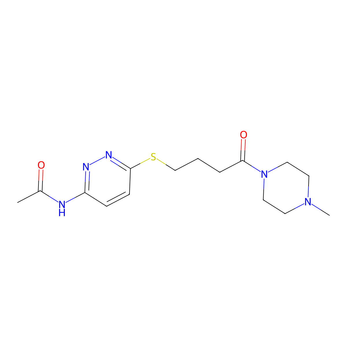 N-(6-((4-(4-methylpiperazin-1-yl)-4-oxobutyl)thio)pyridazin-3-yl)acetamide molecular structure, CAS 1105209-62-8