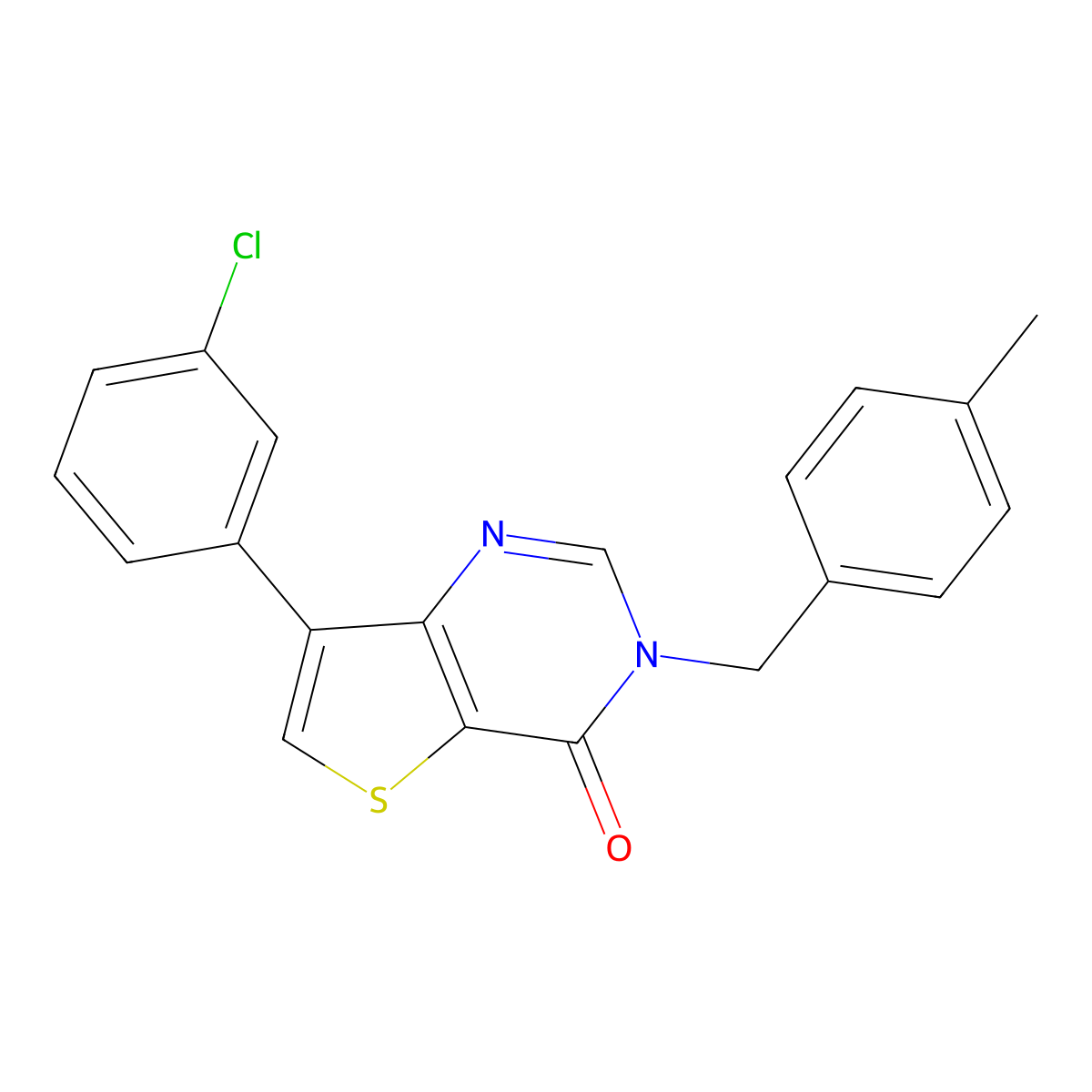 7-(3-chlorophenyl)-3-(4-methylbenzyl)thieno[3,2-d]pyrimidin-4(3H)-one molecular structure, CAS 1105209-76-4