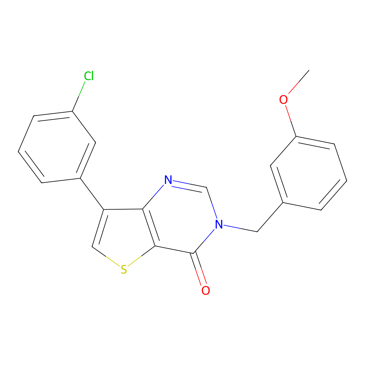 7-(3-chlorophenyl)-3-(3-methoxybenzyl)thieno[3,2-d]pyrimidin-4(3H)-one molecular structure, CAS 1105209-84-4