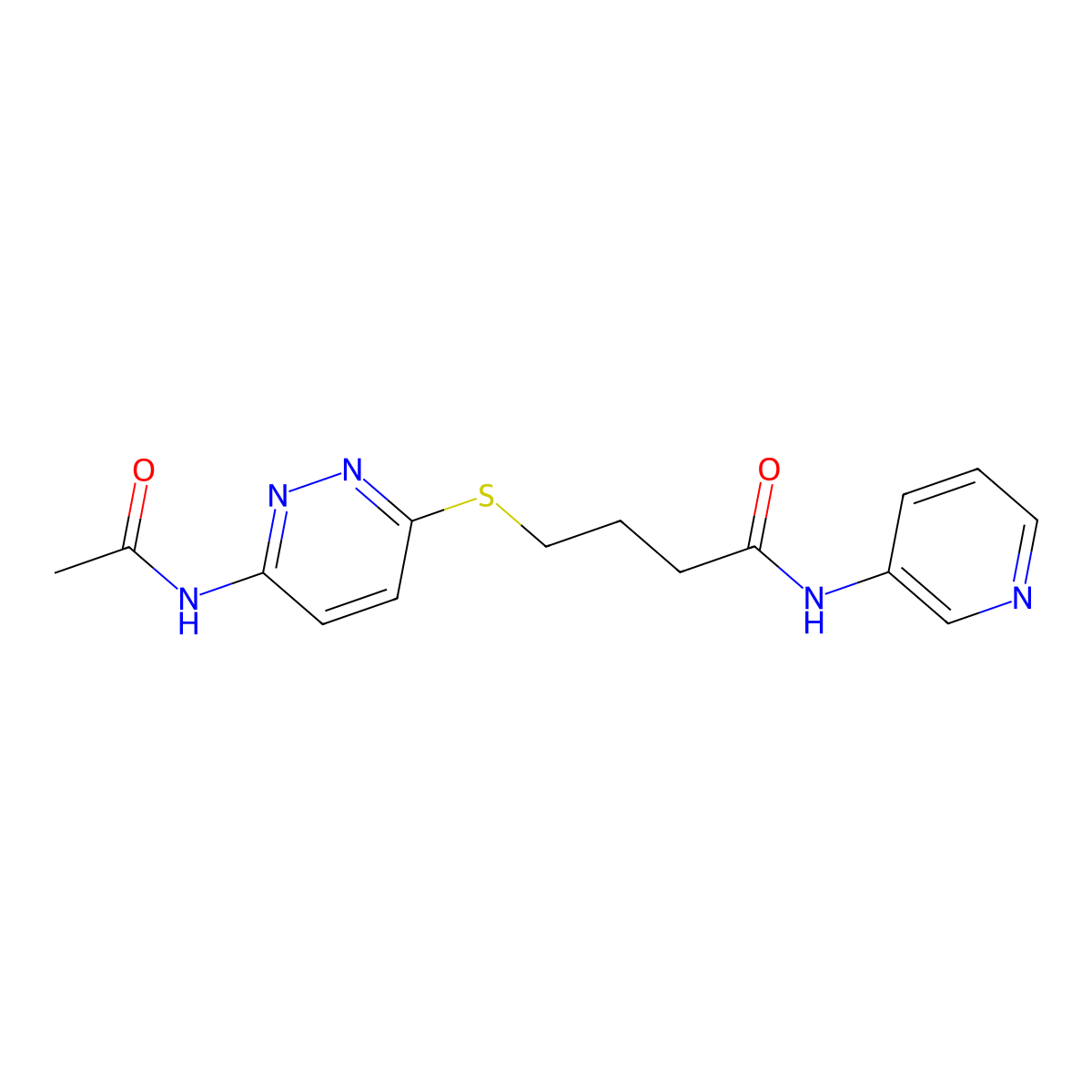 4-((6-acetamidopyridazin-3-yl)thio)-N-(pyridin-3-yl)butanamide molecular structure, CAS 1105210-10-3