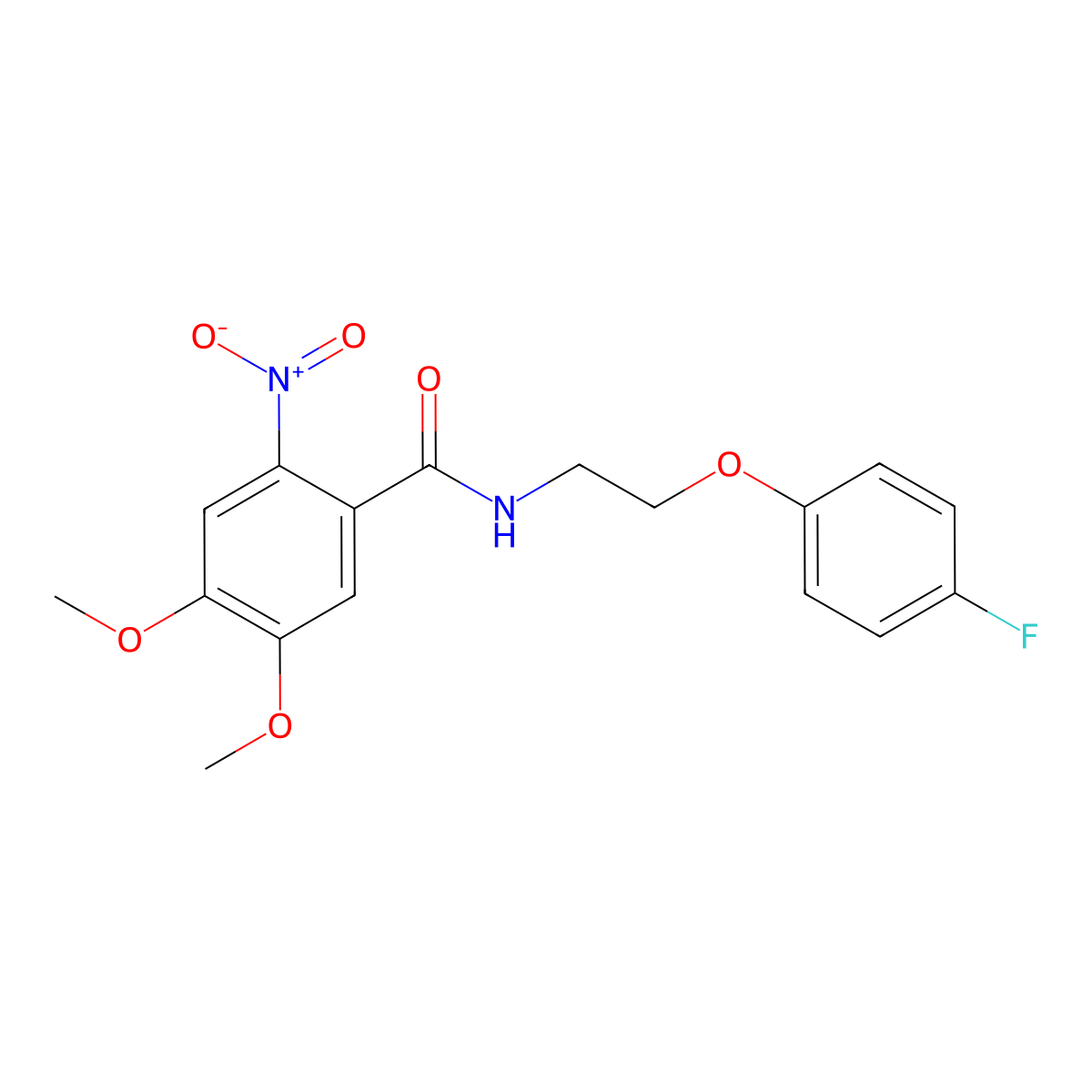 N-[2-(4-fluorophenoxy)ethyl]-4,5-dimethoxy-2-nitrobenzamide molecular structure, CAS 1105210-20-5