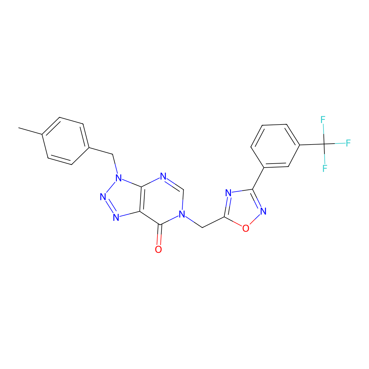 3-(4-methylbenzyl)-6-((3-(3-(trifluoromethyl)phenyl)-1,2,4-oxadiazol-5-yl)methyl)-3H-[1,2,3]triazolo[4,5-d]pyrimidin-7(6H)-one molecular structure, CAS 1105210-32-9