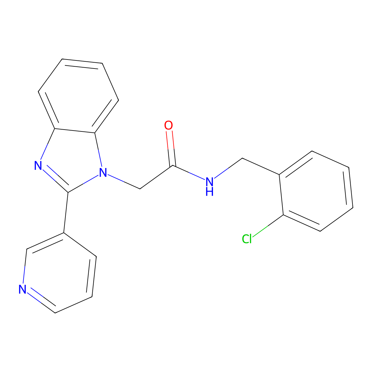 N-(2-chlorobenzyl)-2-(2-(pyridin-3-yl)-1H-benzo[d]imidazol-1-yl)acetamide molecular structure, CAS 1105210-43-2