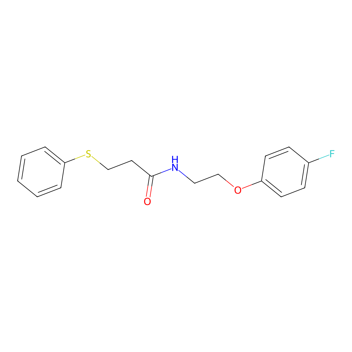 N-(2-(4-fluorophenoxy)ethyl)-3-(phenylthio)propanamide molecular structure, CAS 1105210-52-3