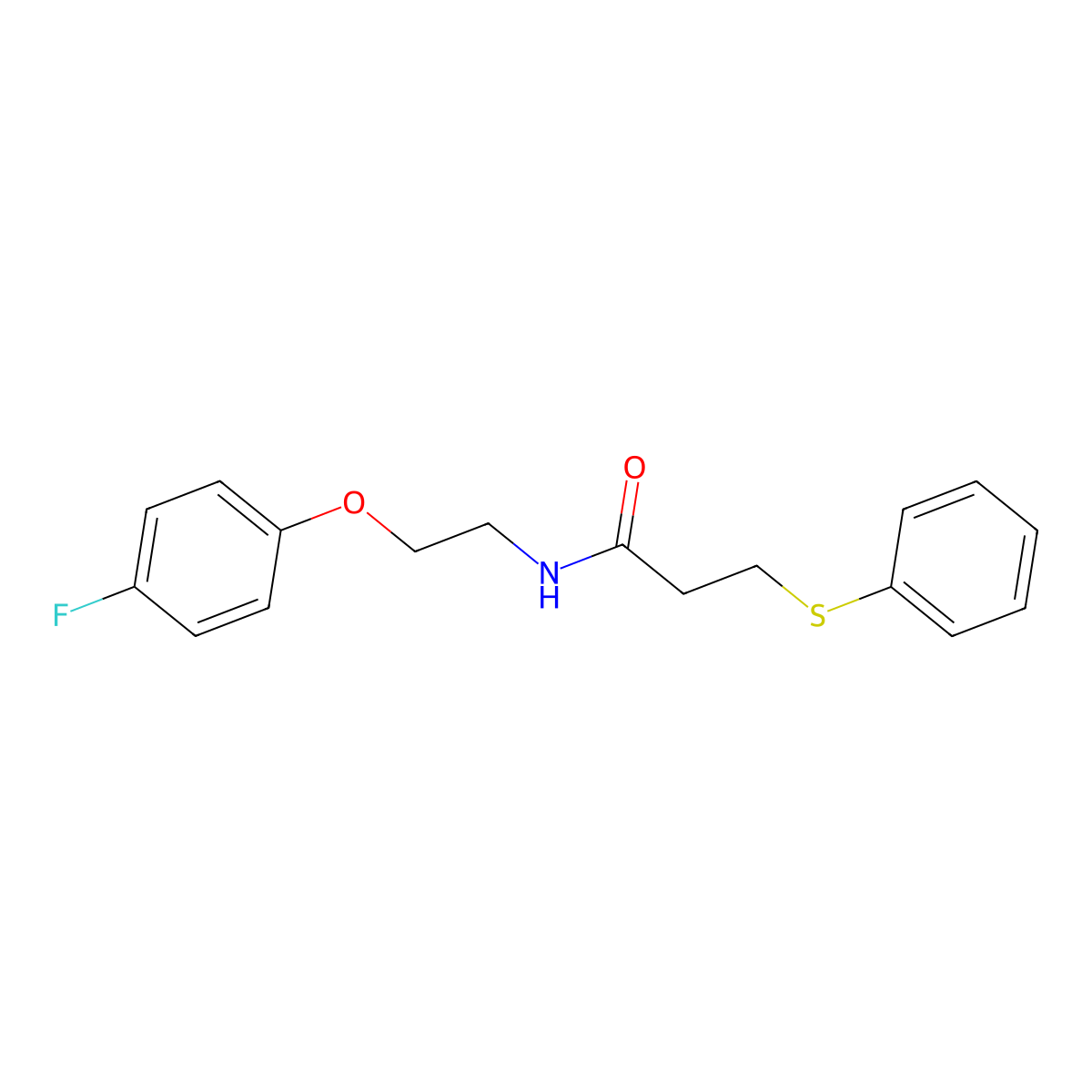 N-(2-(4-fluorophenoxy)ethyl)-3-(phenylthio)propanamide molecular structure, CAS 1105210-52-3