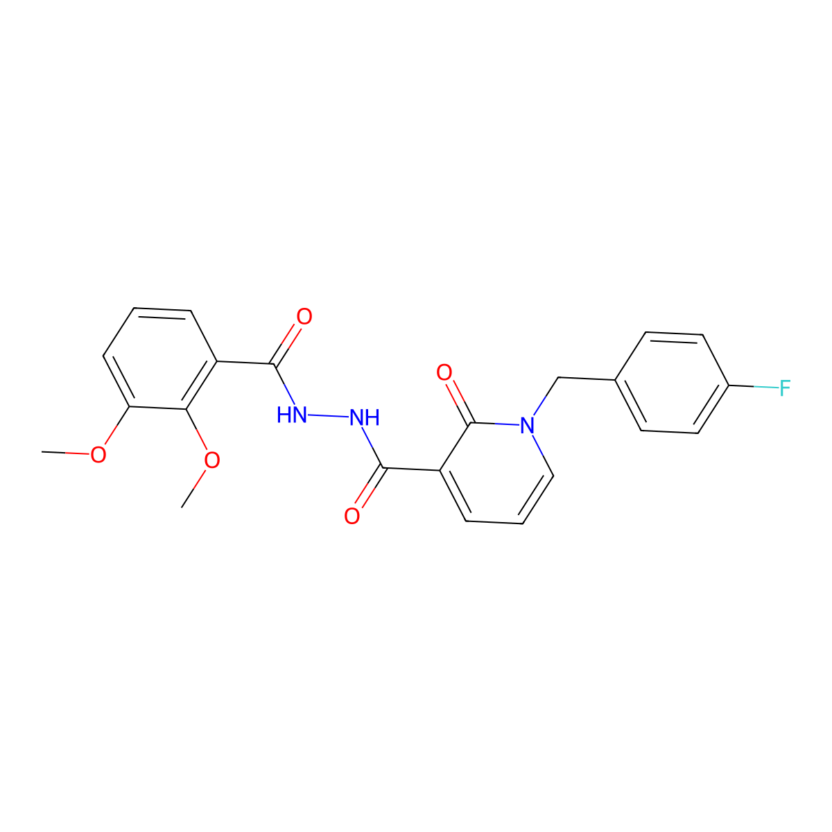 N'-(2,3-dimethoxybenzoyl)-1-(4-fluorobenzyl)-2-oxo-1,2-dihydropyridine-3-carbohydrazide molecular structure, CAS 1105210-61-4