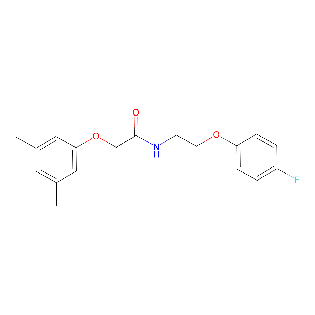 2-(3,5-dimethylphenoxy)-N-[2-(4-fluorophenoxy)ethyl]acetamide molecular structure, CAS 1105210-68-1