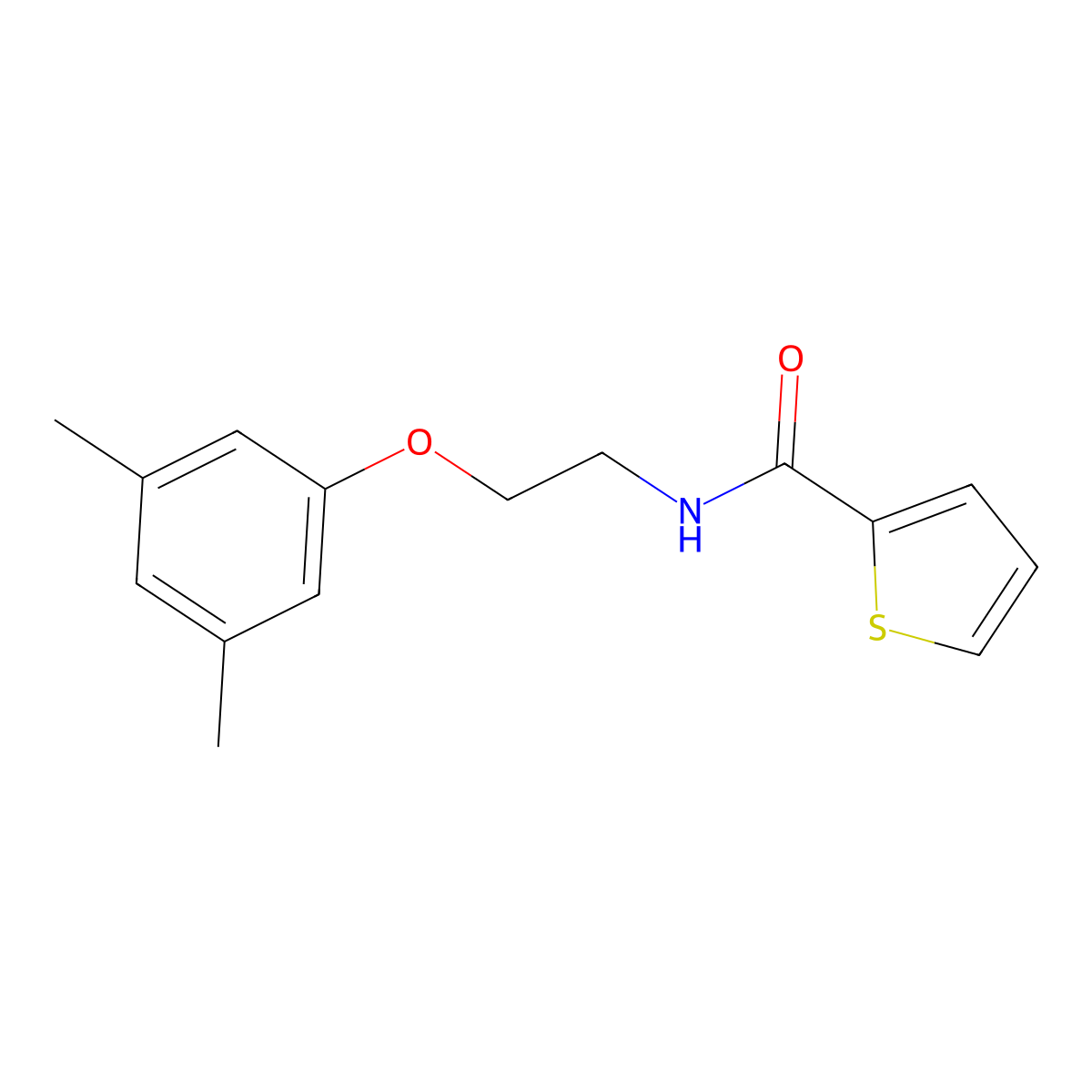 N-[2-(3,5-dimethylphenoxy)ethyl]thiophene-2-carboxamide molecular structure, CAS 1105210-76-1