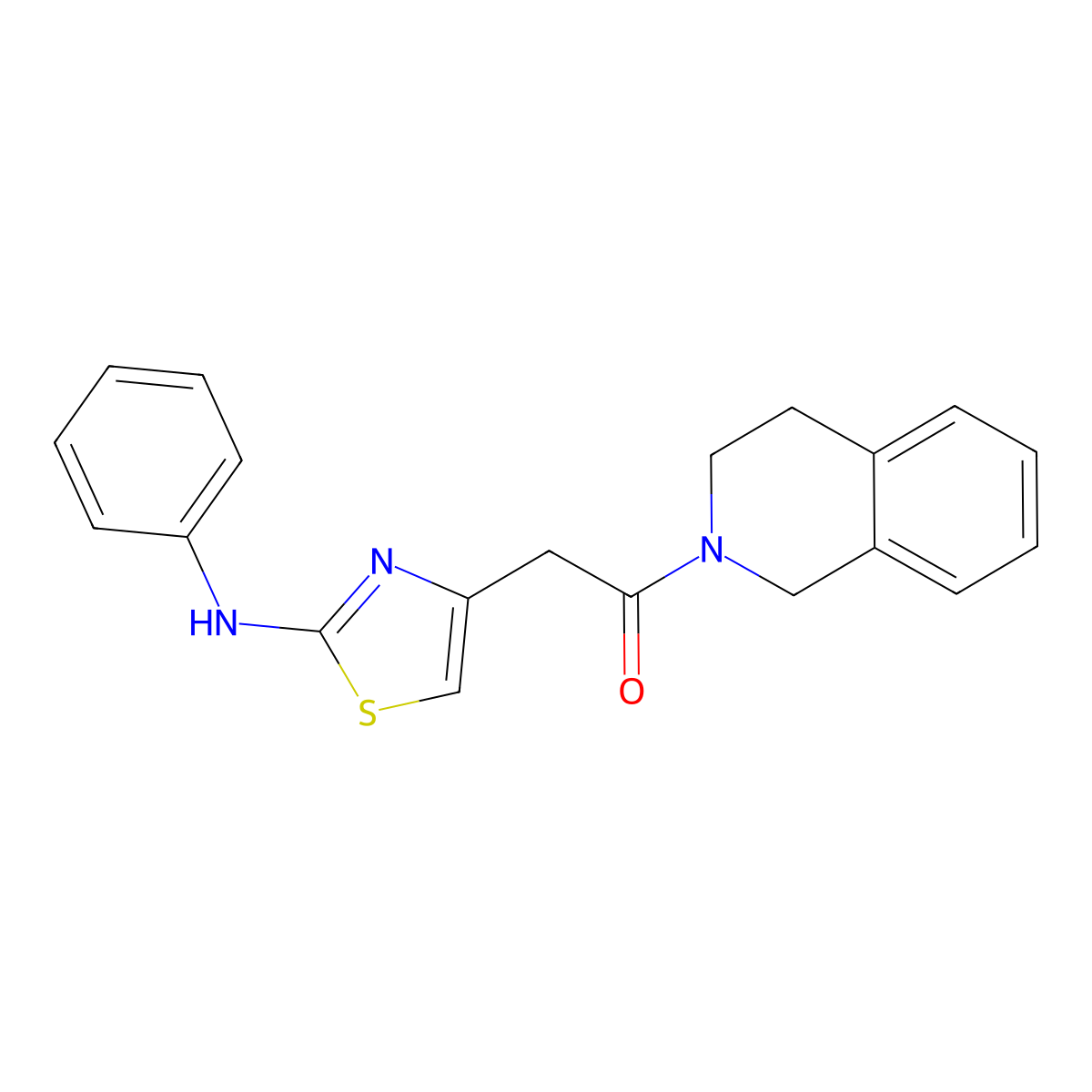 1-(3,4-dihydroisoquinolin-2(1H)-yl)-2-(2-(phenylamino)thiazol-4-yl)ethanone molecular structure, CAS 1105210-79-4