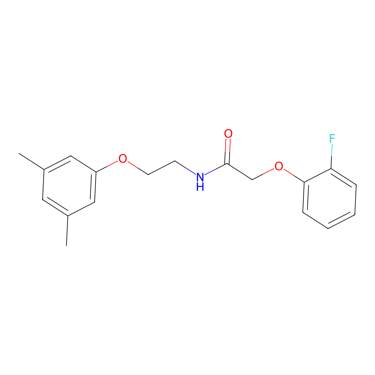 N-[2-(3,5-dimethylphenoxy)ethyl]-2-(2-fluorophenoxy)acetamide molecular structure, CAS 1105210-90-9