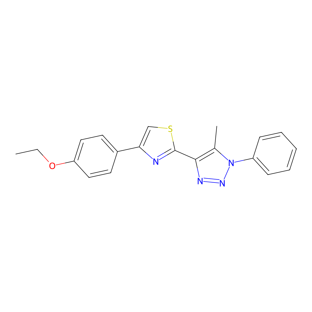 4-[4-(4-ethoxyphenyl)-1,3-thiazol-2-yl]-5-methyl-1-phenyl-1H-1,2,3-triazole molecular structure, CAS 1105210-97-6