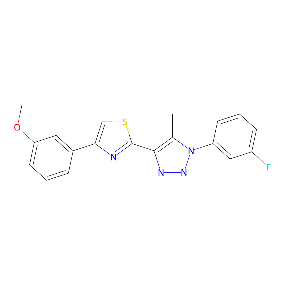1-(3-fluorophenyl)-4-[4-(3-methoxyphenyl)-1,3-thiazol-2-yl]-5-methyl-1H-1,2,3-triazole molecular structure, CAS 1105211-05-9