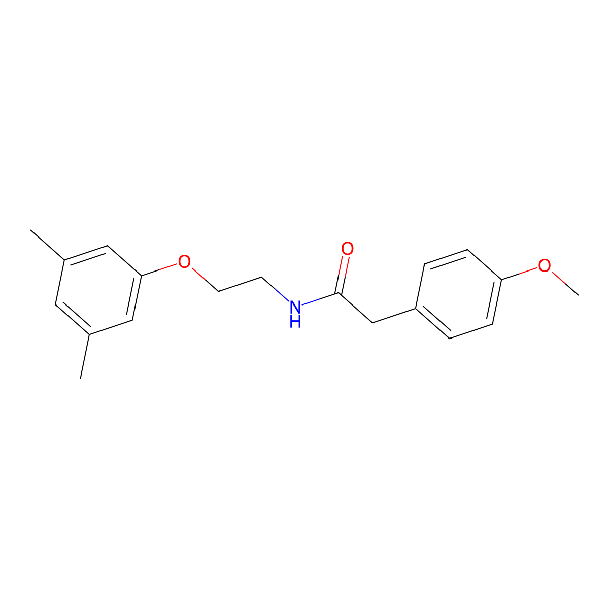 N-[2-(3,5-dimethylphenoxy)ethyl]-2-(4-methoxyphenyl)acetamide molecular structure, CAS 1105211-06-0
