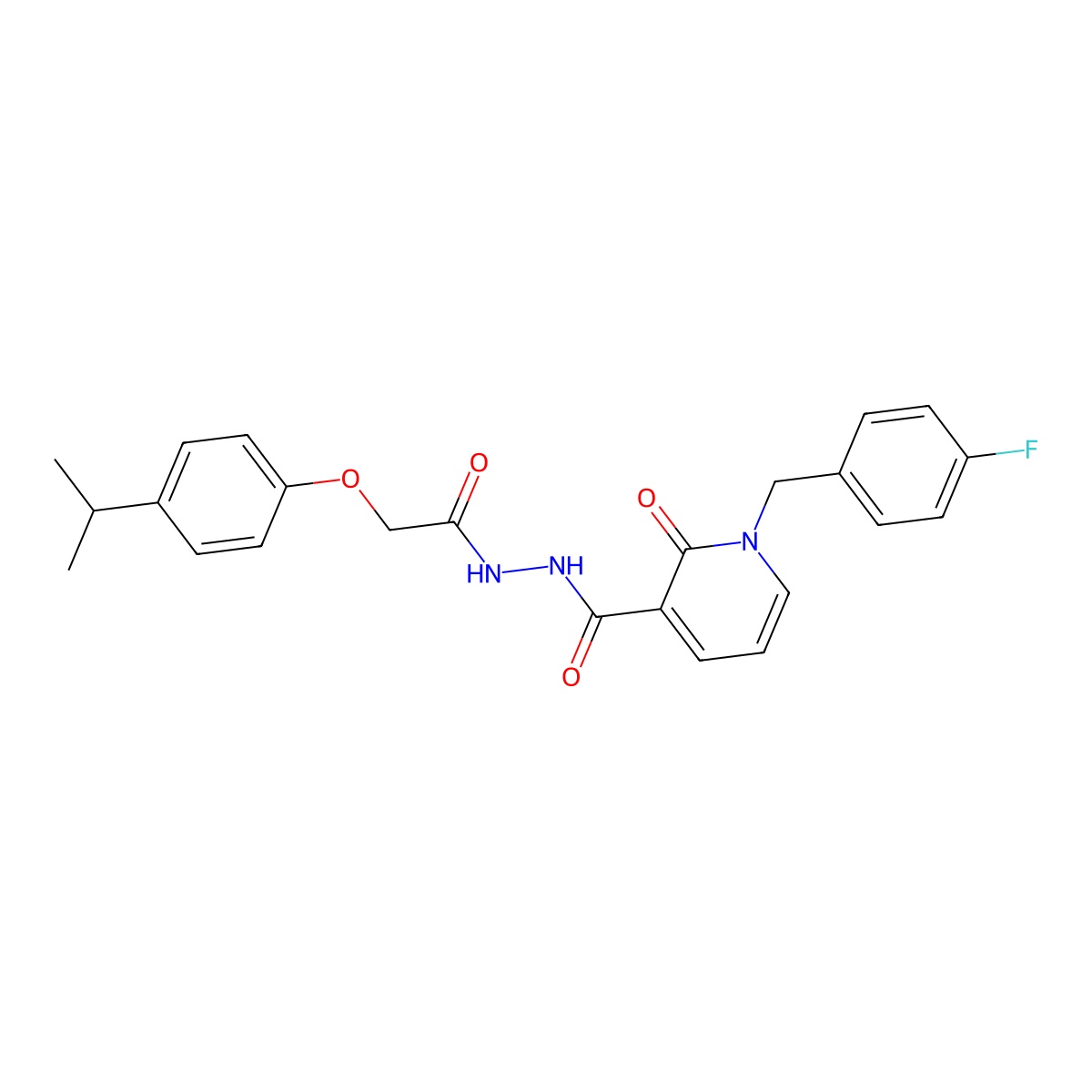 1-(4-fluorobenzyl)-N'-(2-(4-isopropylphenoxy)acetyl)-2-oxo-1,2-dihydropyridine-3-carbohydrazide molecular structure, CAS 1105211-07-1