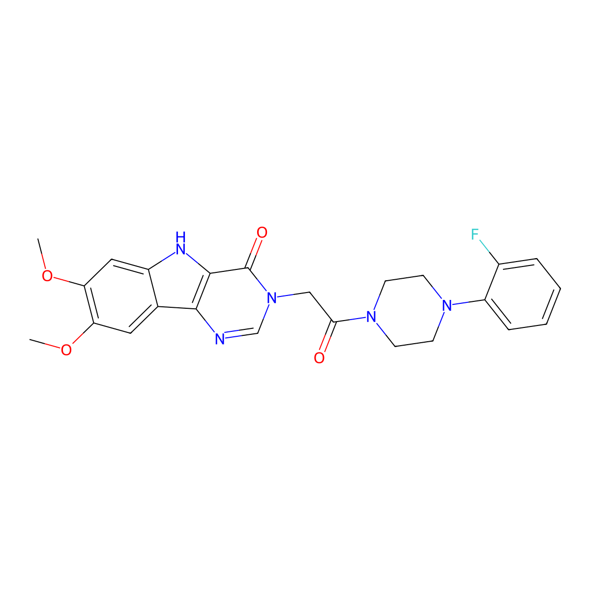 3-{2-[4-(2-fluorophenyl)piperazin-1-yl]-2-oxoethyl}-7,8-dimethoxy-3,5-dihydro-4H-pyrimido[5,4-b]indol-4-one molecular structure, CAS 1105211-33-3