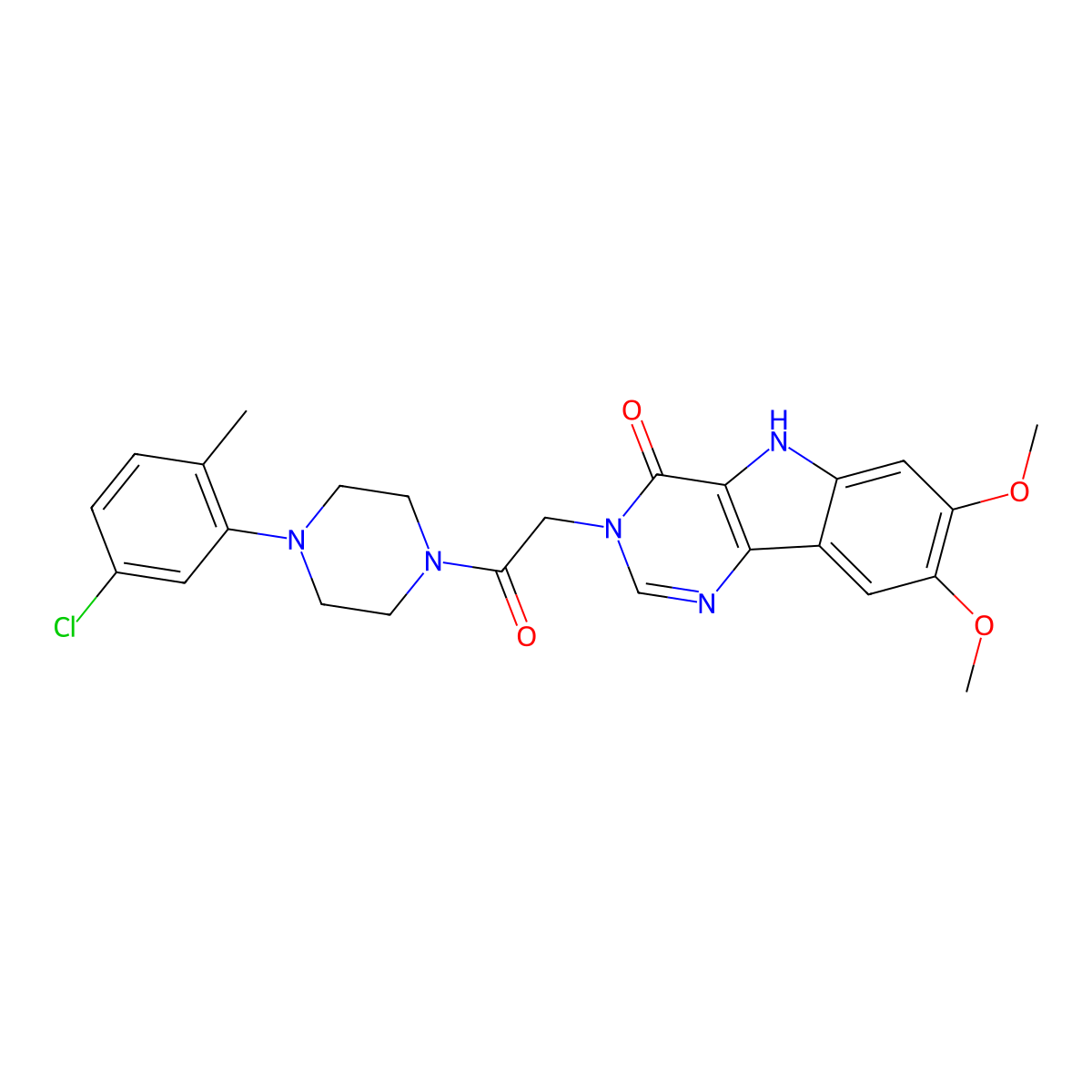 3-{2-[4-(5-chloro-2-methylphenyl)piperazin-1-yl]-2-oxoethyl}-7,8-dimethoxy-3H,4H,5H-pyrimido[5,4-b]indol-4-one molecular structure, CAS 1105211-41-3