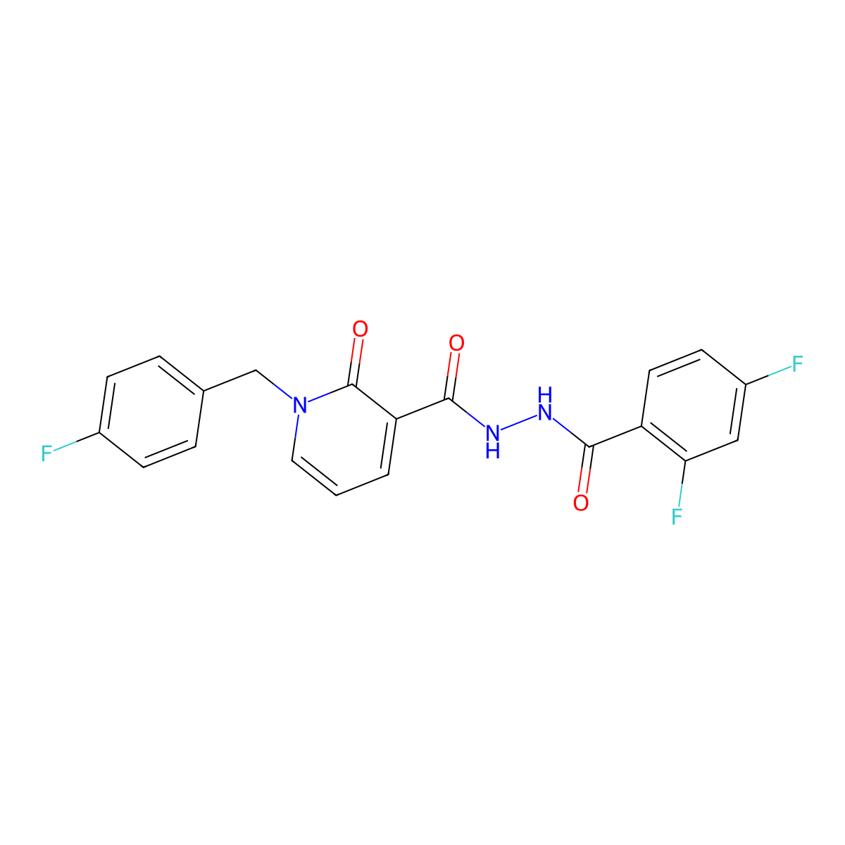N'-(2,4-difluorobenzoyl)-1-(4-fluorobenzyl)-2-oxo-1,2-dihydropyridine-3-carbohydrazide molecular structure, CAS 1105211-47-9