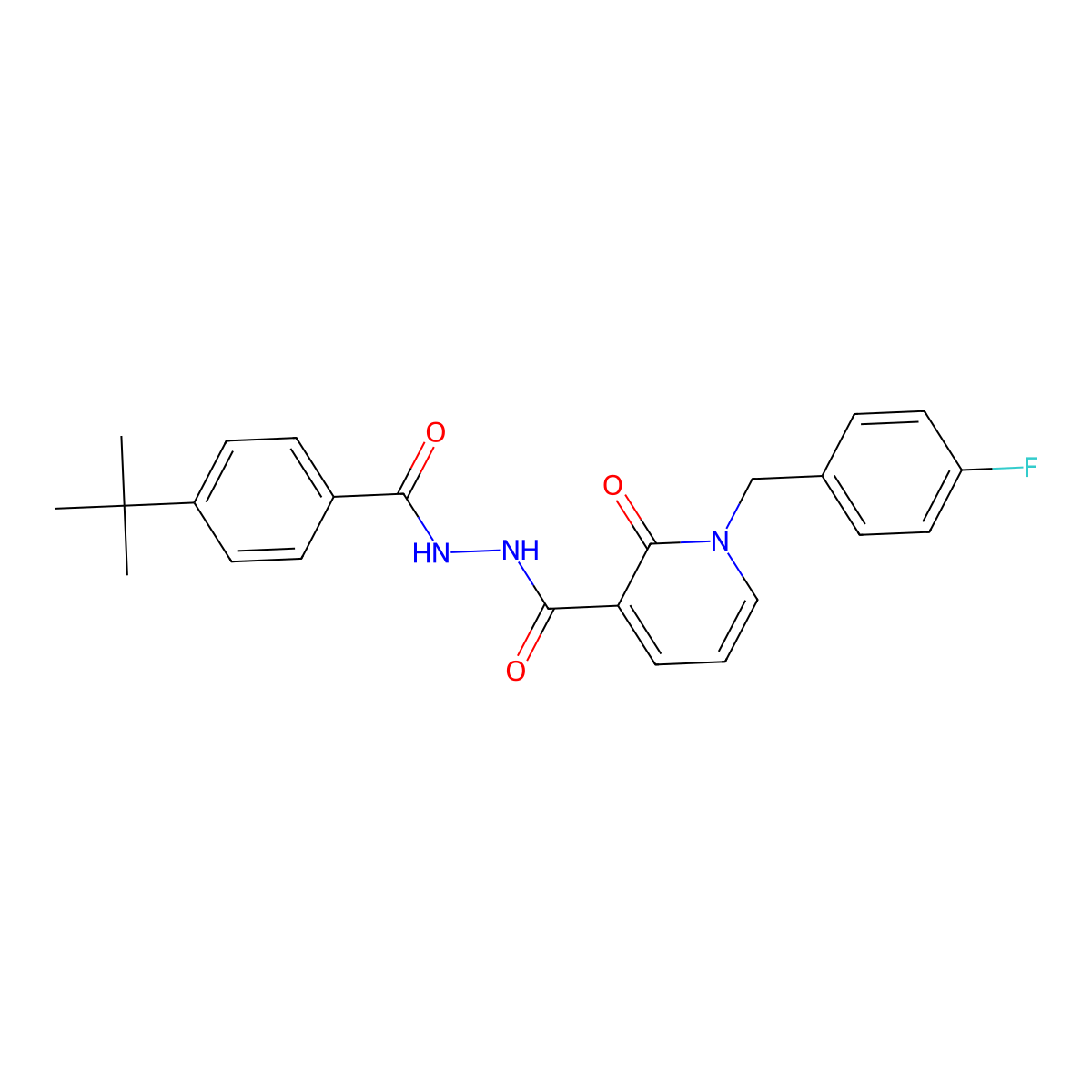 N'-(4-(tert-butyl)benzoyl)-1-(4-fluorobenzyl)-2-oxo-1,2-dihydropyridine-3-carbohydrazide molecular structure, CAS 1105211-54-8