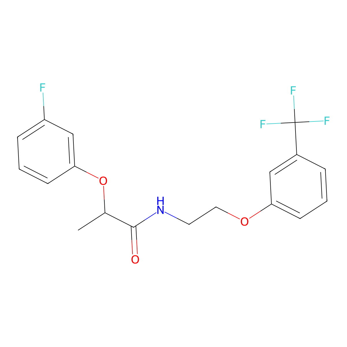 2-(3-fluorophenoxy)-N-{2-[3-(trifluoromethyl)phenoxy]ethyl}propanamide molecular structure, CAS 1105211-60-6