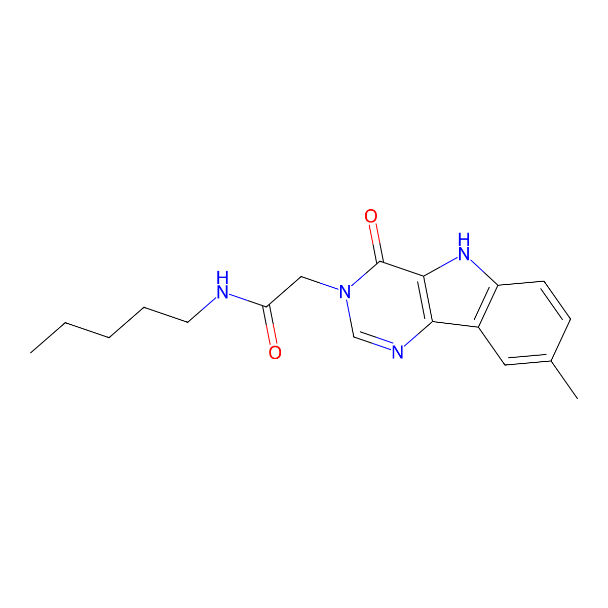 2-{8-methyl-4-oxo-3H,4H,5H-pyrimido[5,4-b]indol-3-yl}-N-pentylacetamide molecular structure, CAS 1105211-61-7