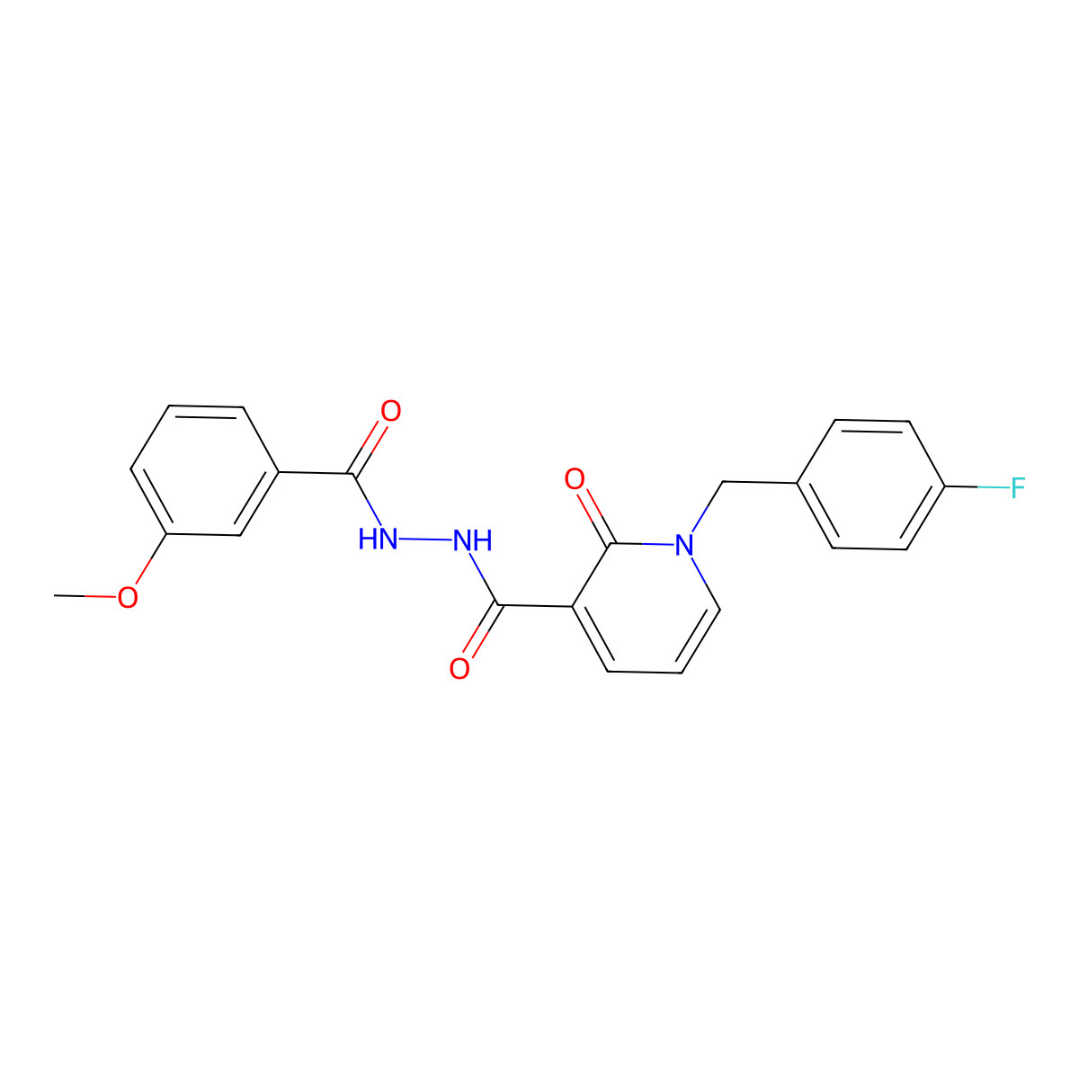 1-(4-fluorobenzyl)-N'-(3-methoxybenzoyl)-2-oxo-1,2-dihydropyridine-3-carbohydrazide molecular structure, CAS 1105211-62-8