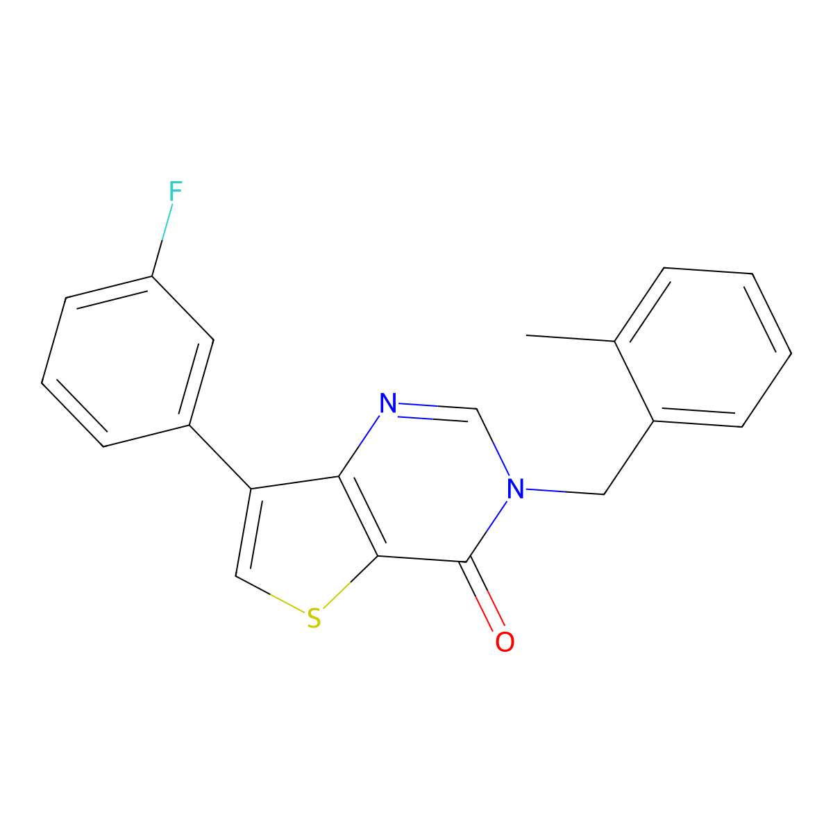 7-(3-fluorophenyl)-3-(2-methylbenzyl)thieno[3,2-d]pyrimidin-4(3H)-one molecular structure, CAS 1105211-64-0