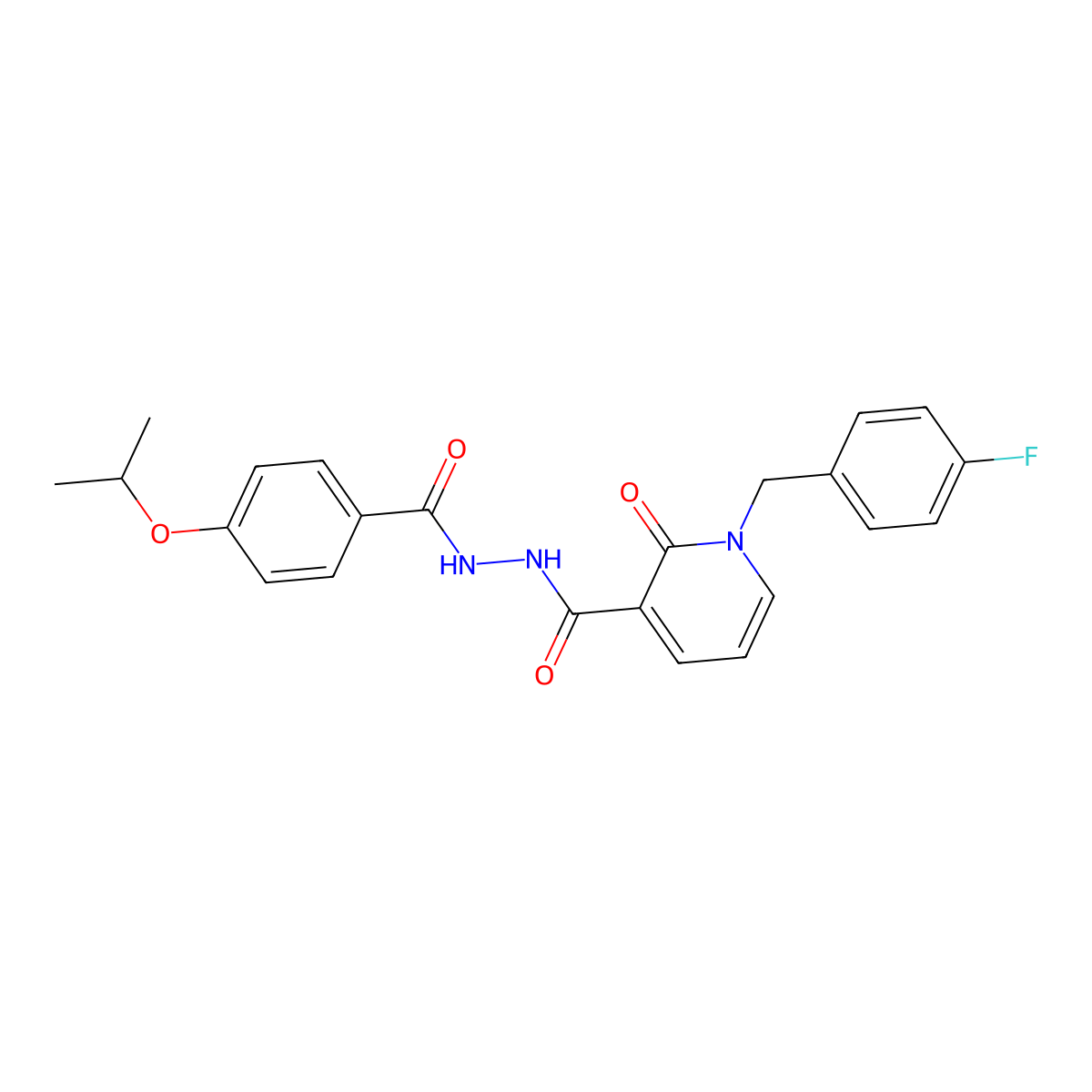 1-(4-fluorobenzyl)-N'-(4-isopropoxybenzoyl)-2-oxo-1,2-dihydropyridine-3-carbohydrazide molecular structure, CAS 1105211-70-8