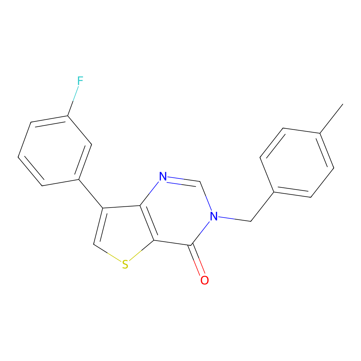 7-(3-fluorophenyl)-3-(4-methylbenzyl)thieno[3,2-d]pyrimidin-4(3H)-one molecular structure, CAS 1105211-72-0